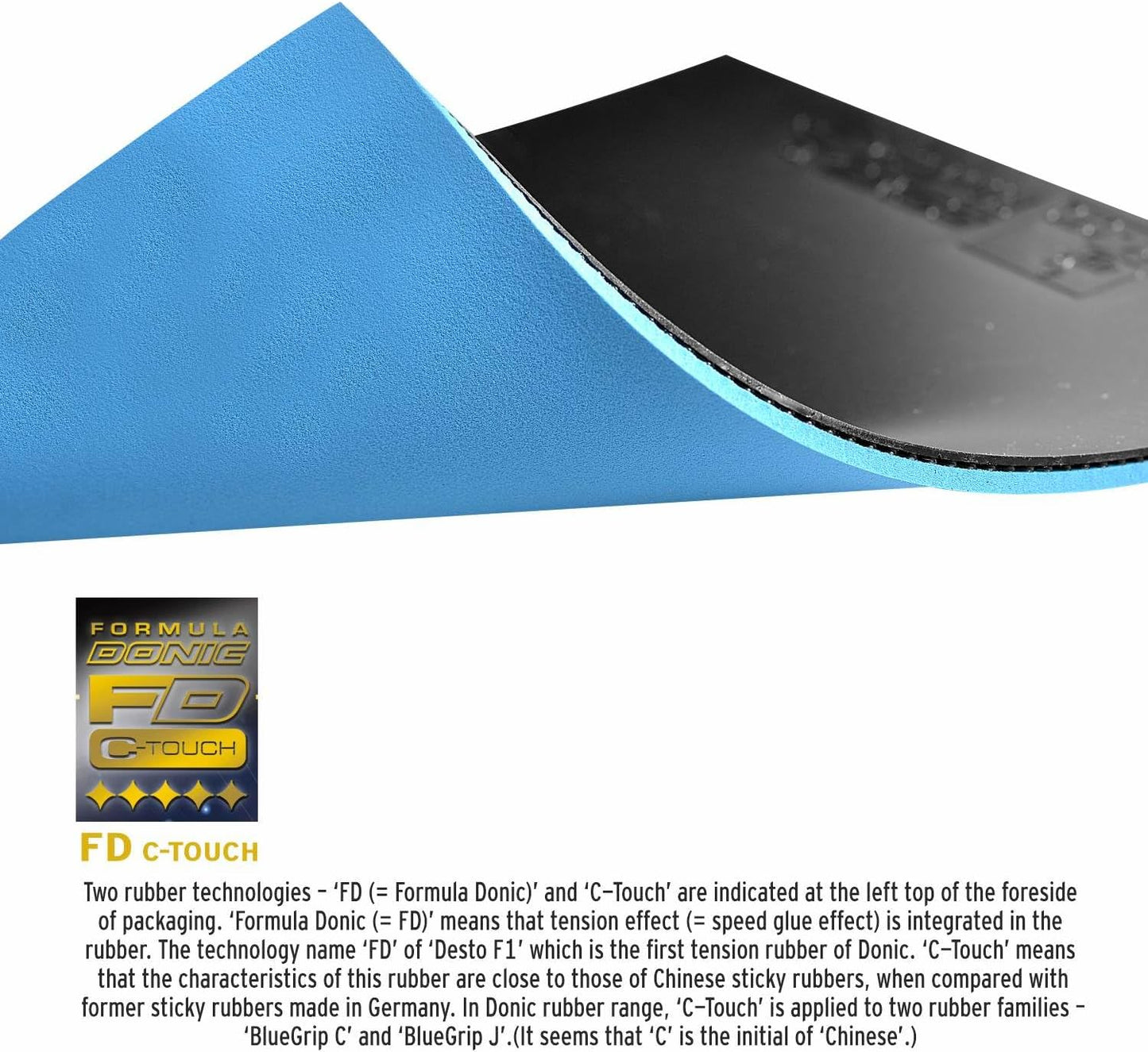 Tischtennisbelag BlueGrip J2, Max Schwarz