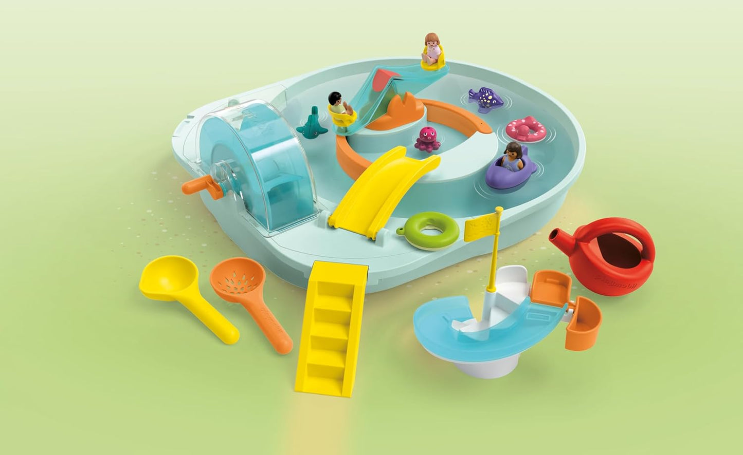 Wasserbahn mit Wasserspielplatz, Aqua Wasserbahn mit Wasserspielplatz