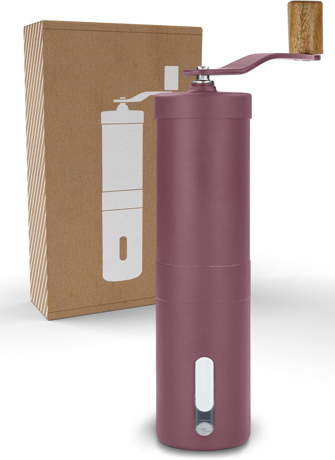 Leichte Kaffeemühle für Camping, Kaffeemühle mit Keramik-Mahlwerk Brave Red