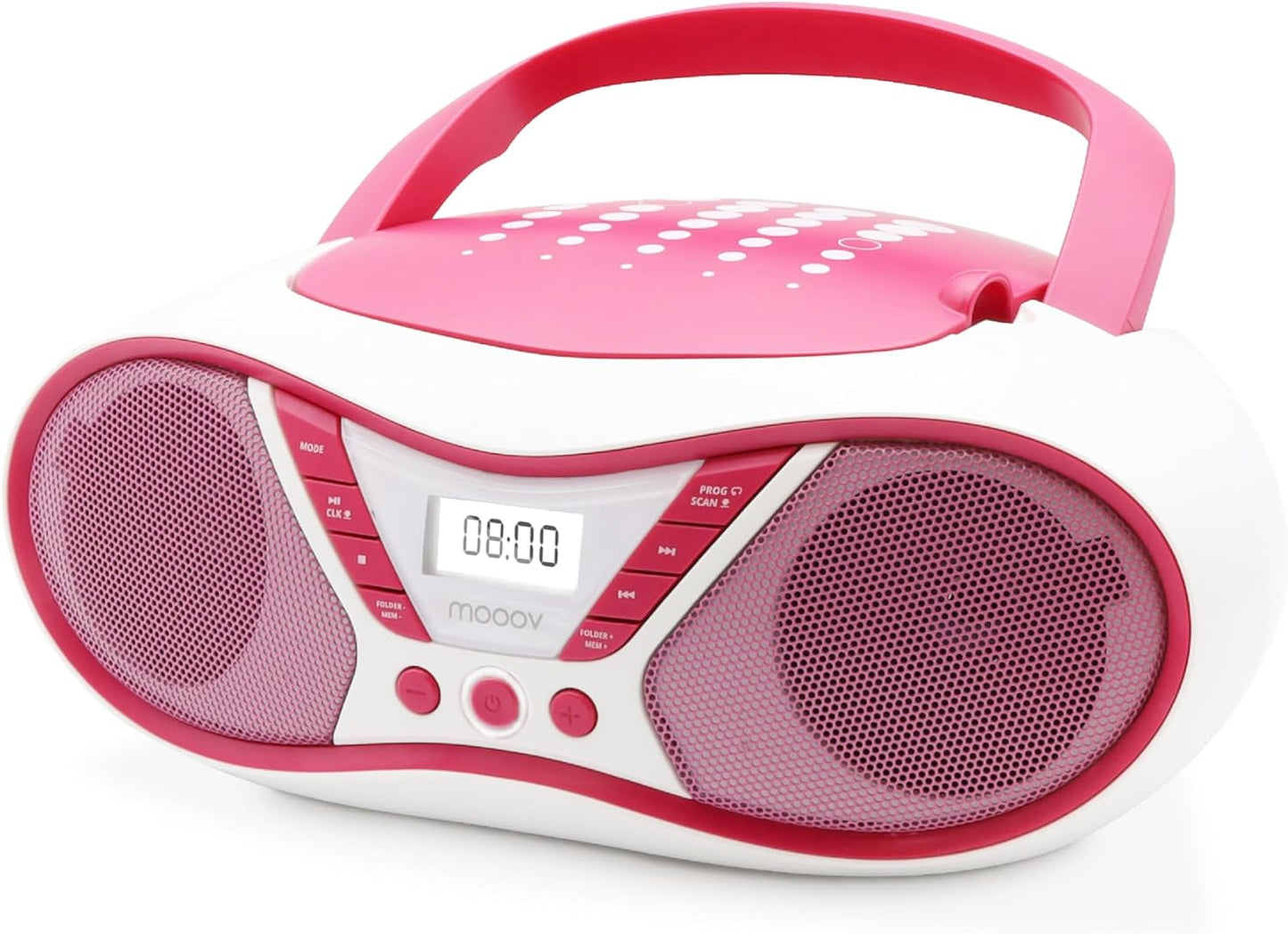 Tragbarer CD-Player für Kinder, Pink & White