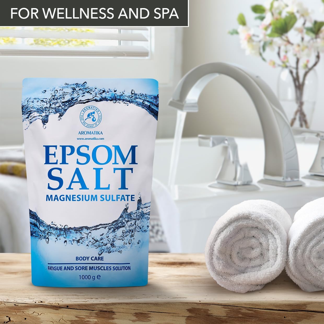 Epsom Badesalz 5er Pack für Magnesiumbäder, 1 kg (5er Pack)