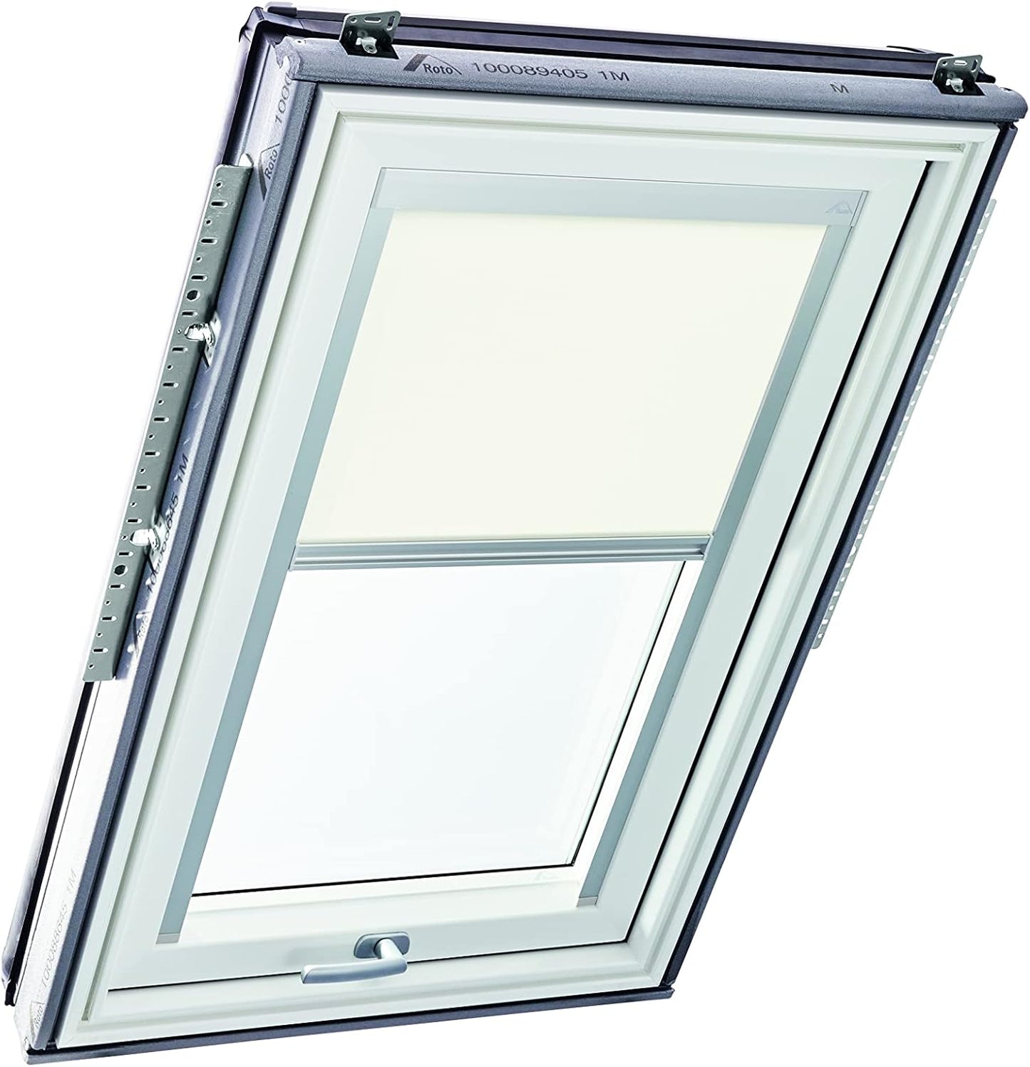 Tageslichtrollo für Roto Designo R6/R8 & Classic 64/84 Dachfenster, Hellbeige, Führungsschiene Silber, B46 x H98 cm