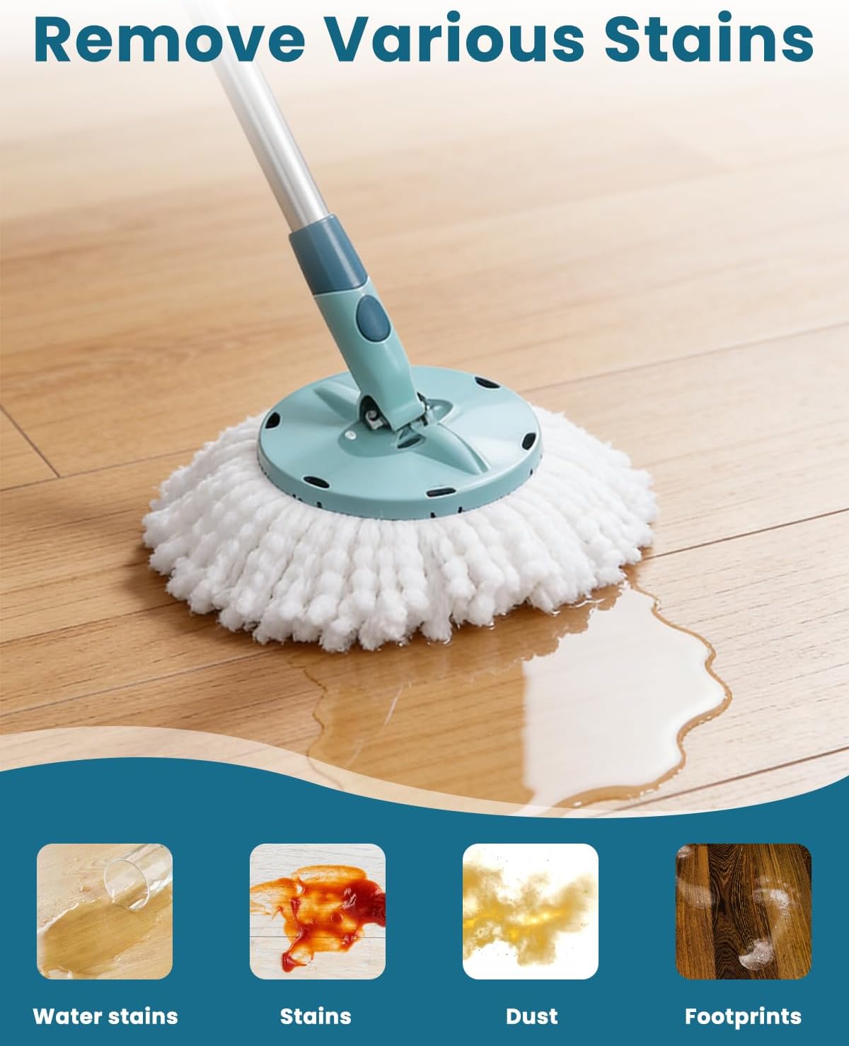 6 Stück Ersatzkopf für Clean Twist Disc Mop