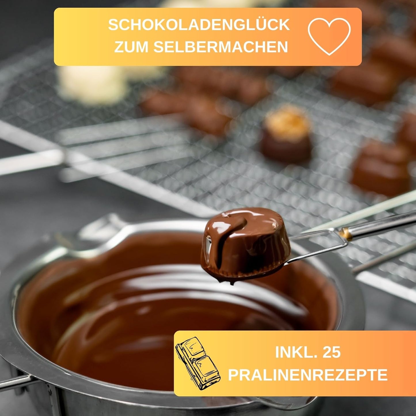 Pralinen DIY Set mit Abtropfgitter (5-teilig), Basic - 5 Teilig