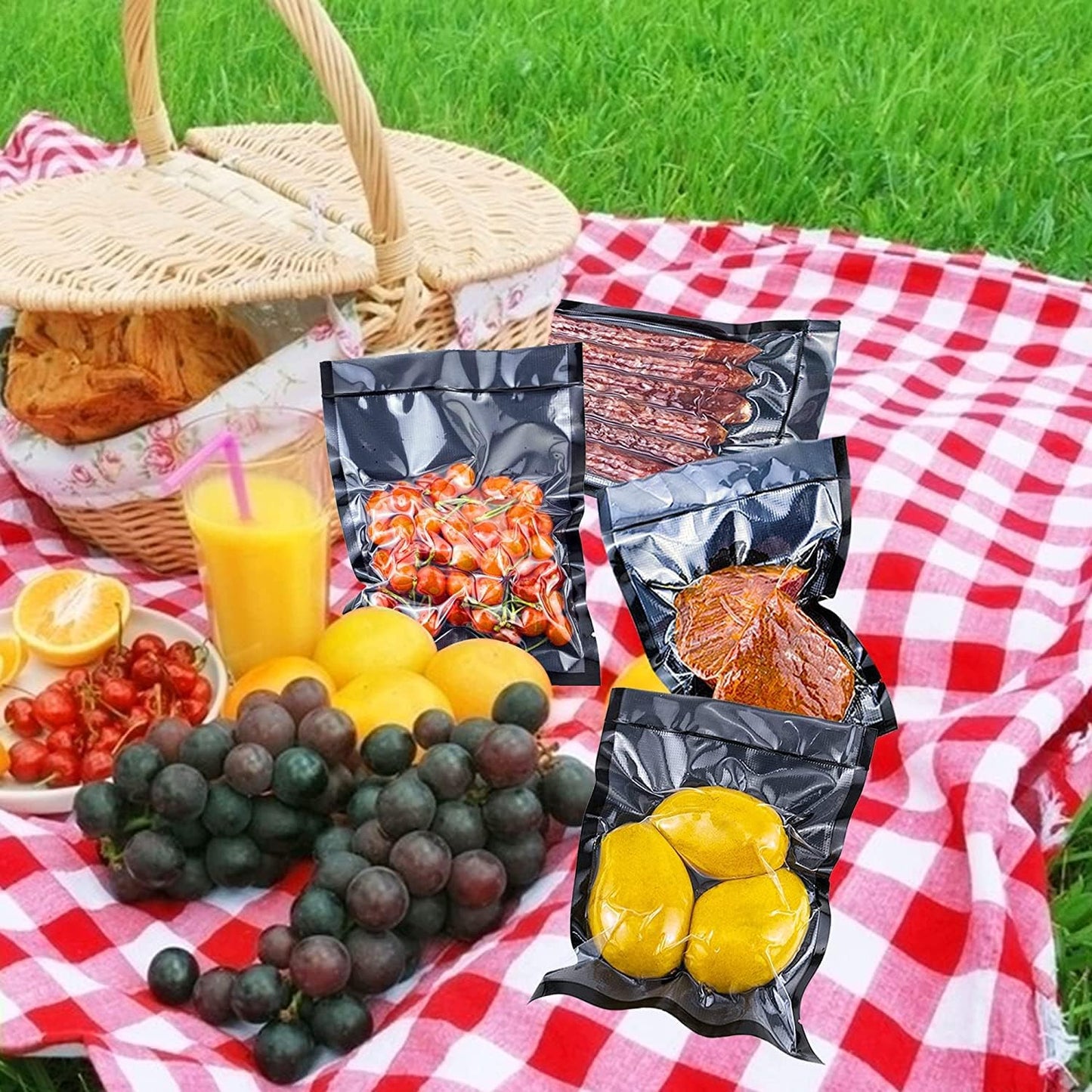 50er-Set Vakuumierbeutel für Lebensmittel, 8x12 Inch/20x30cm,50 Bags