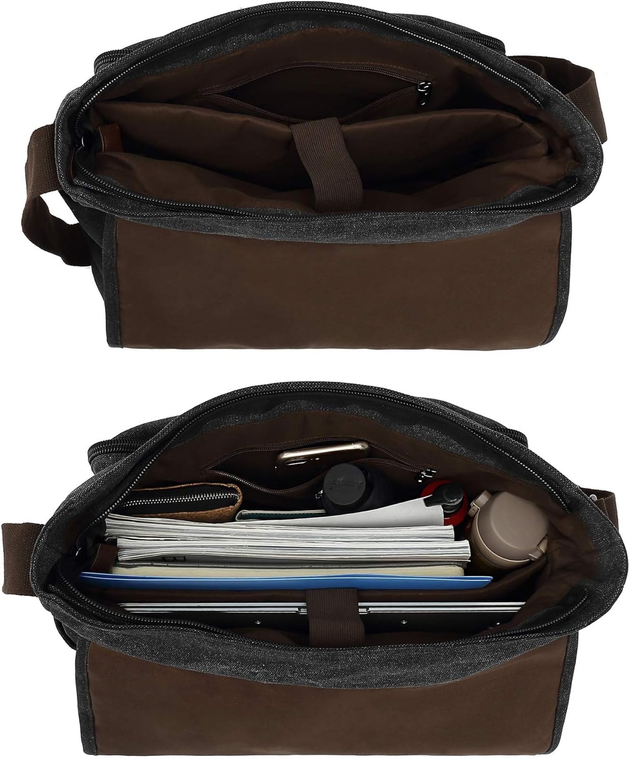 Umhängetasche für 15,6 Zoll Laptop, Schwarz