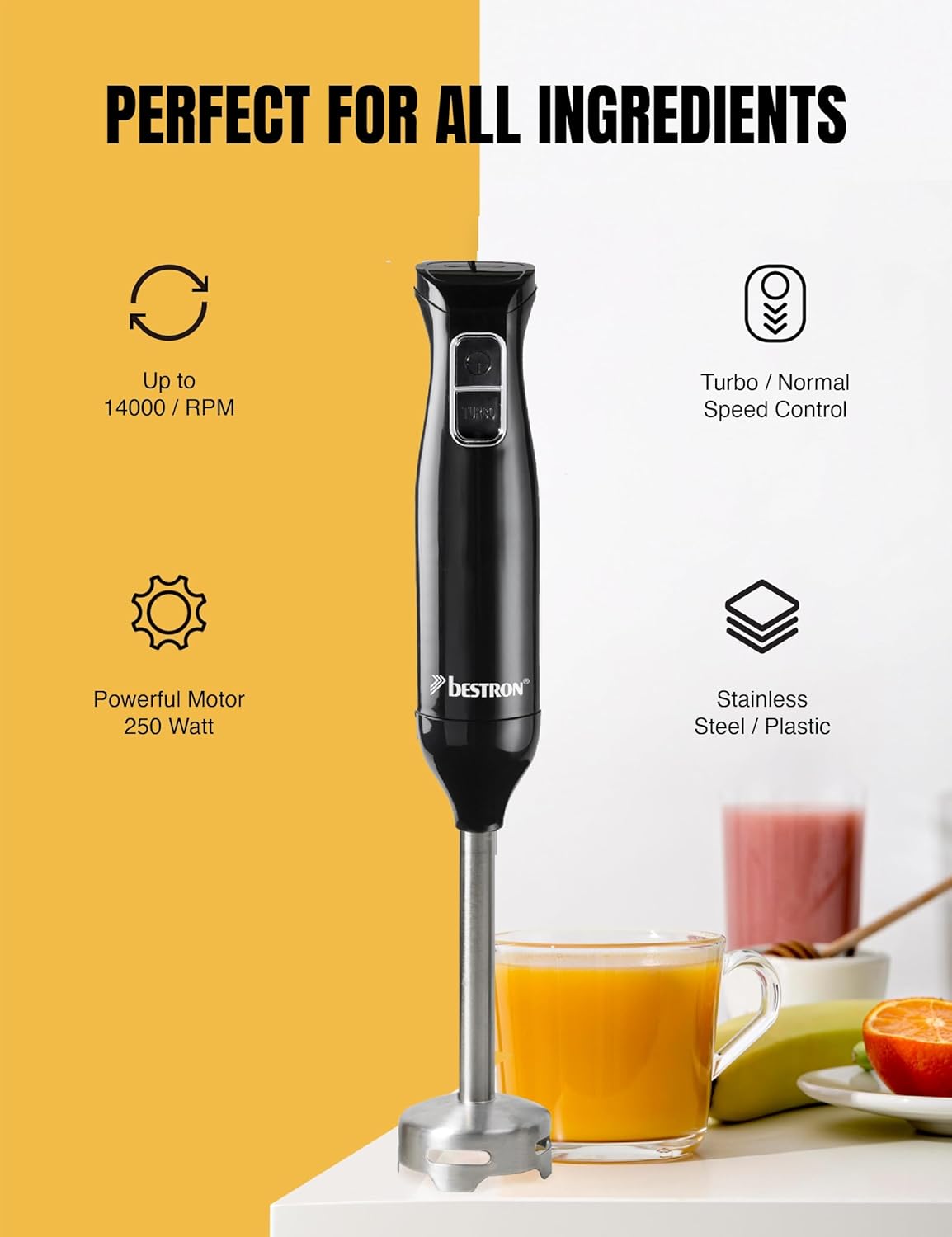 Stabmixer, Schwarz/Silber