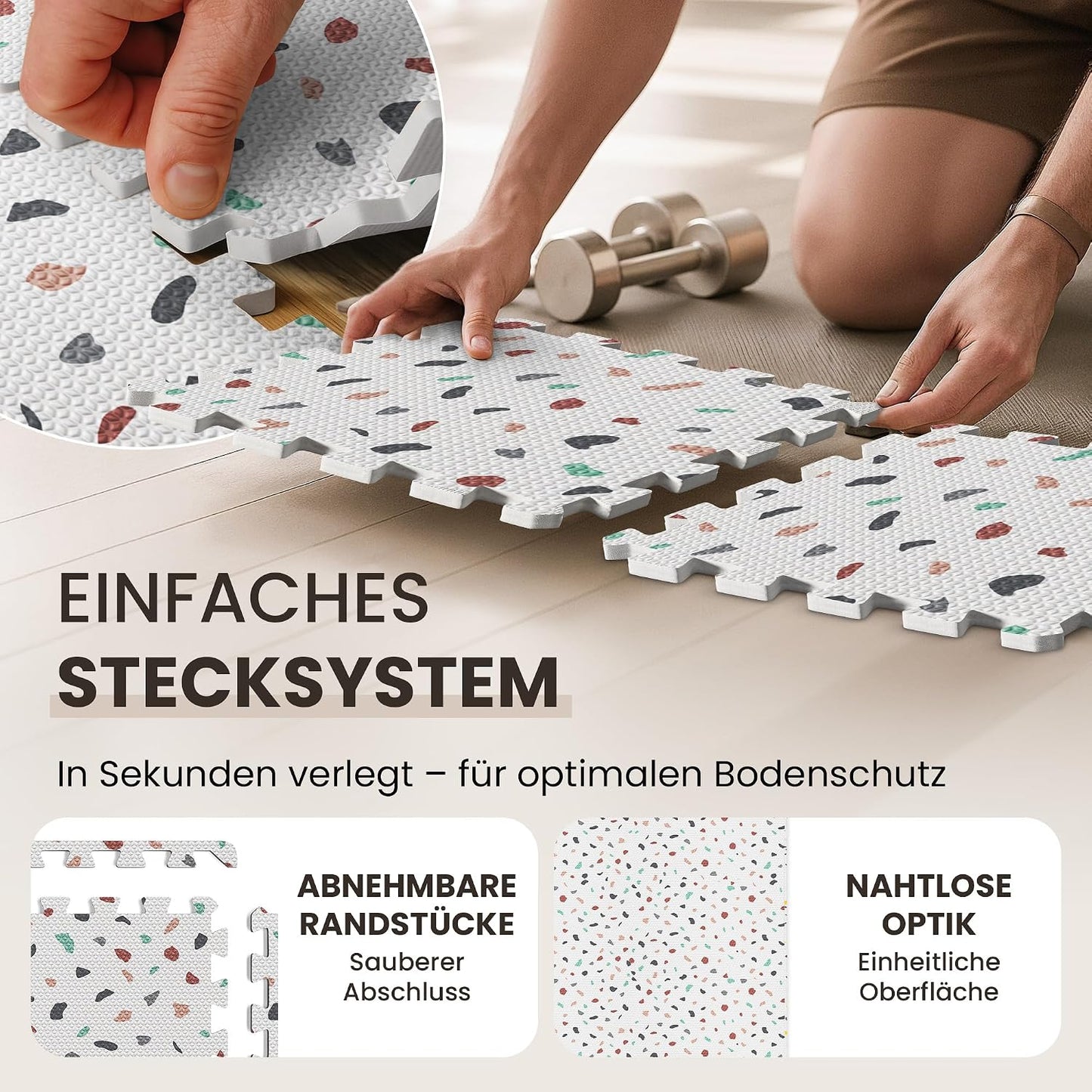 Bodenschutz- und Fitnessmatte, 18 Stück