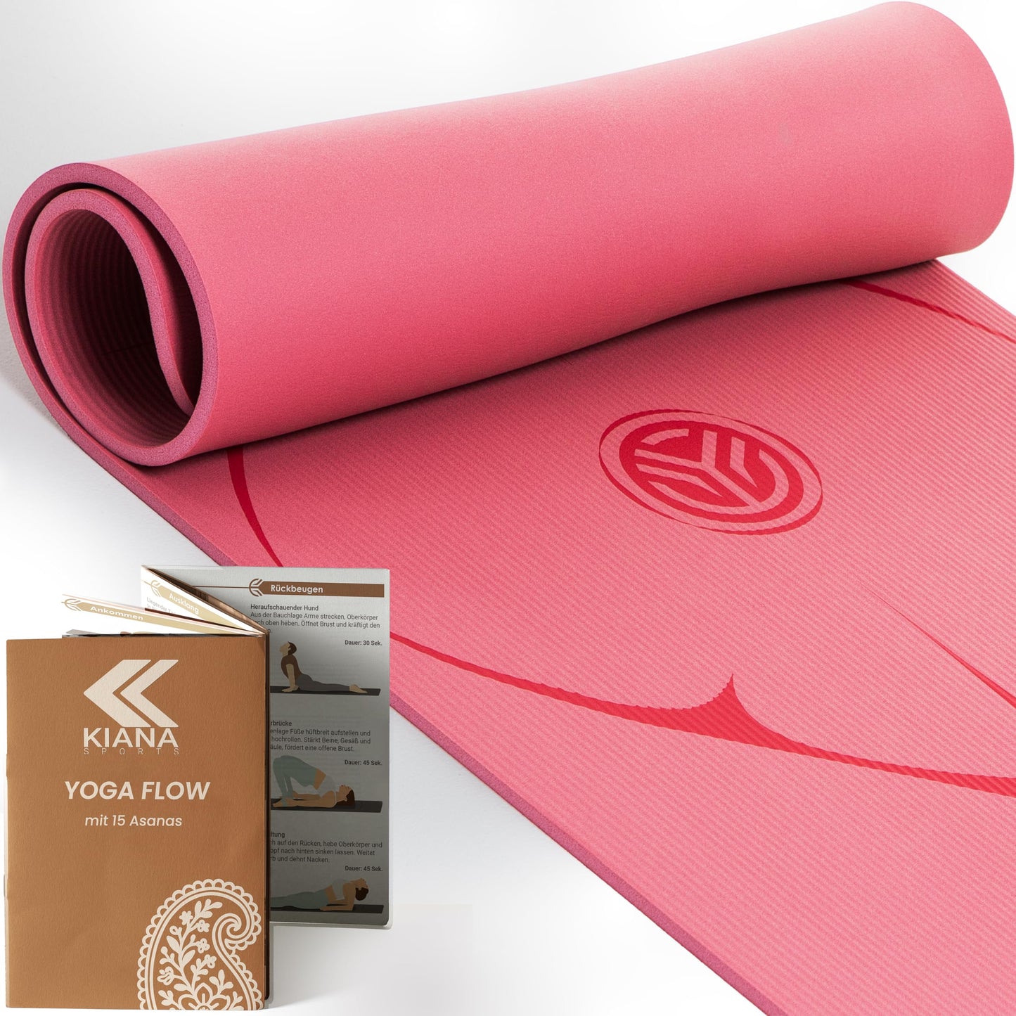 Rutschfeste Yogamatte, Dick (1,5 cm) Rosa
