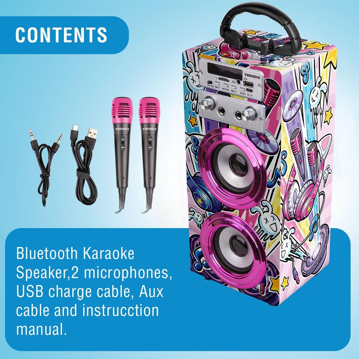 Karaoke-Maschine für Kinder mit Mikrofonen, Party Edition