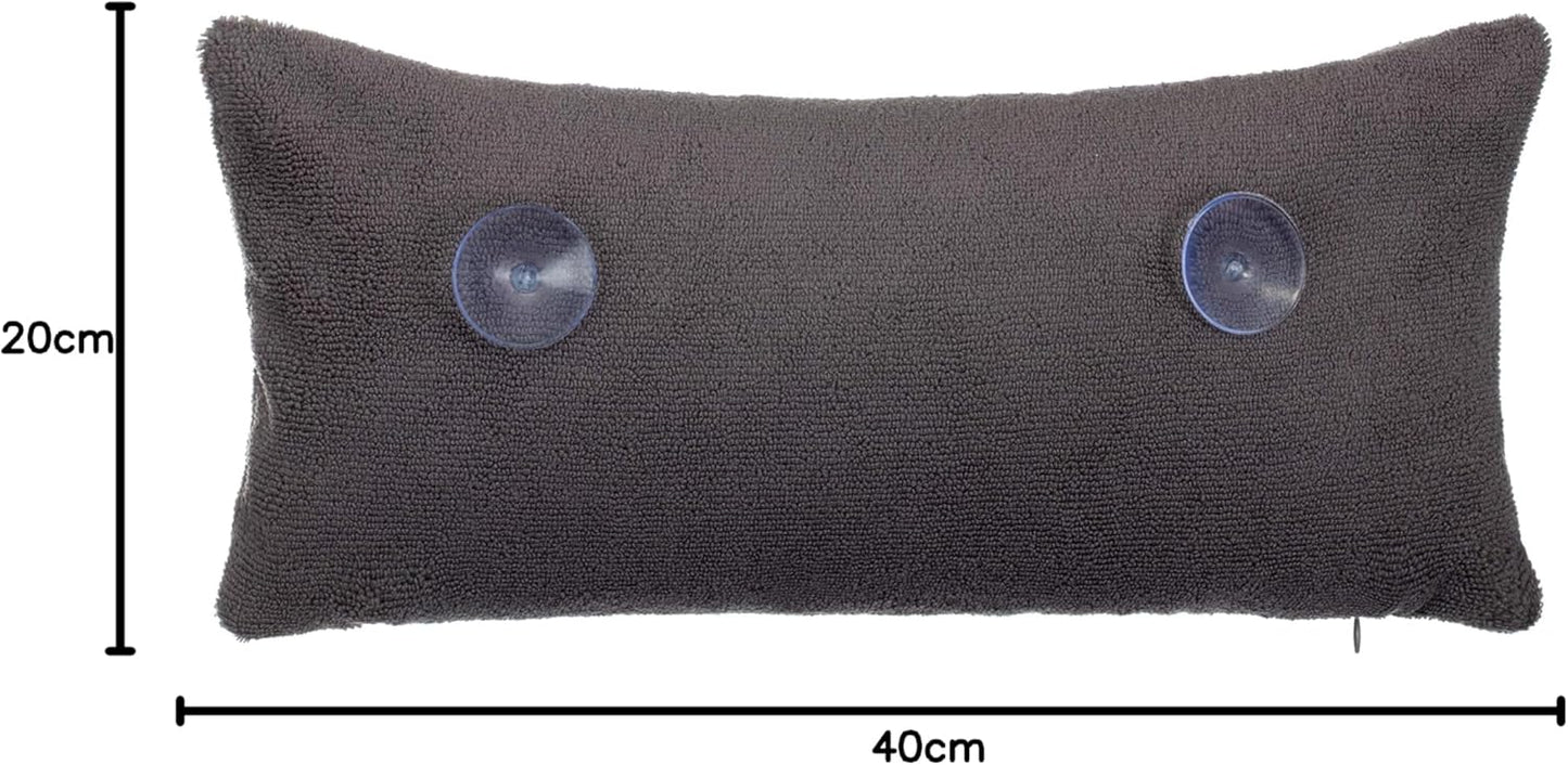 Wellness Nackenkissen für Badewanne mit Saugnäpfen, 40x20 cm Anthrazit