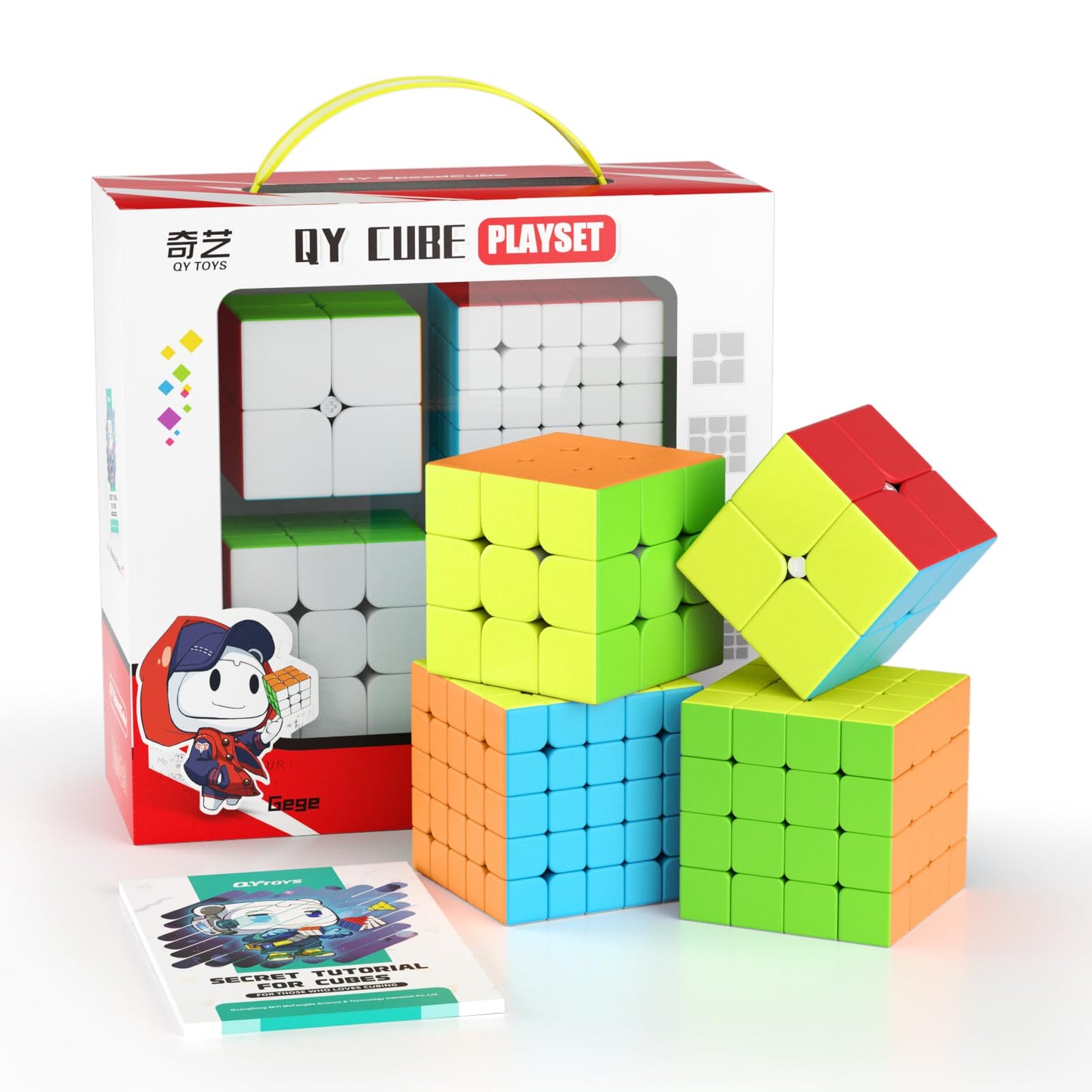 Speed Cube Set mit Tutorial, Stickerless Cube