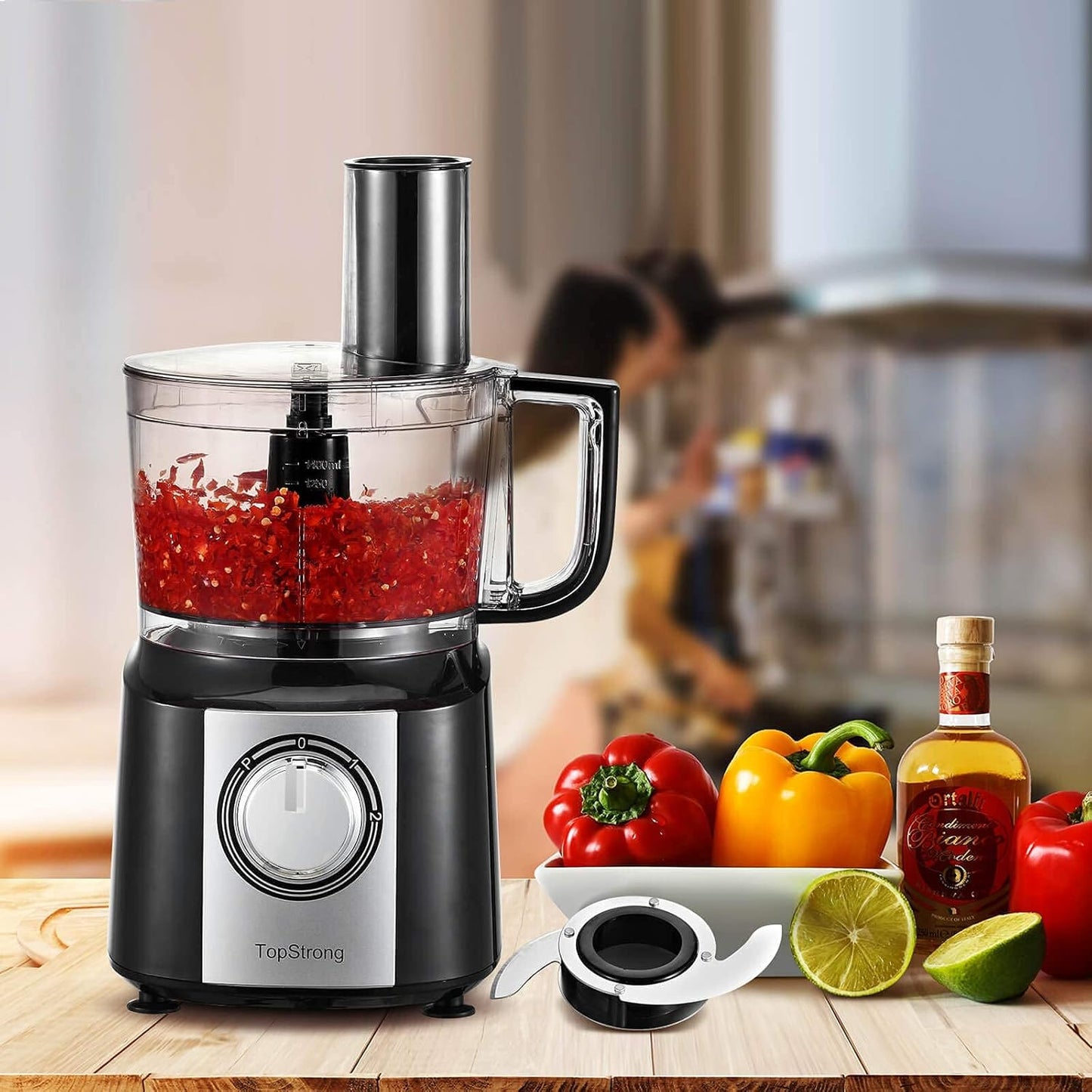 6in1 Foodprozessor, Sliver+schwarz