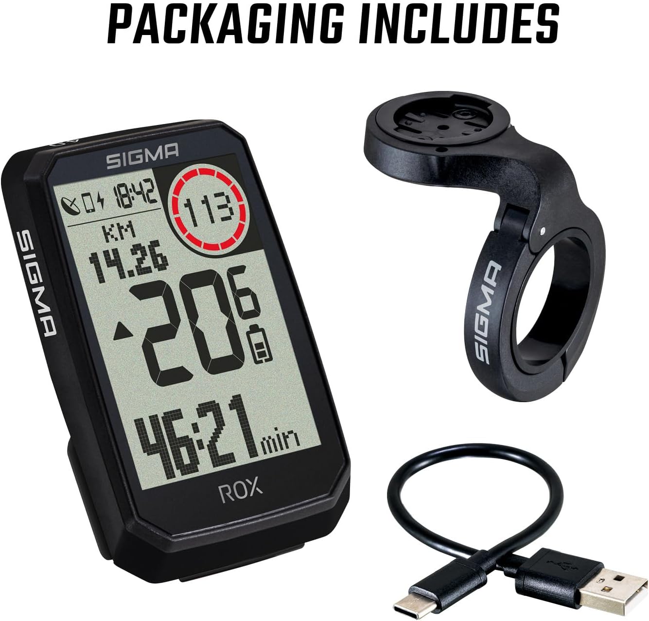 Fahrradcomputer ROX 4.0 mit 30 Funktionen, Basic Schwarz