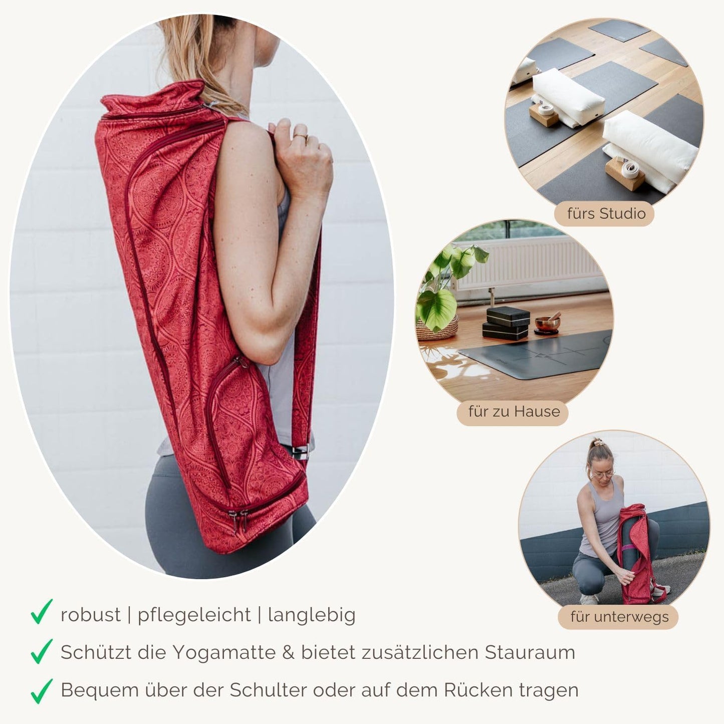 Yogamattentasche ASANA, Lotus/Berry 80 cm