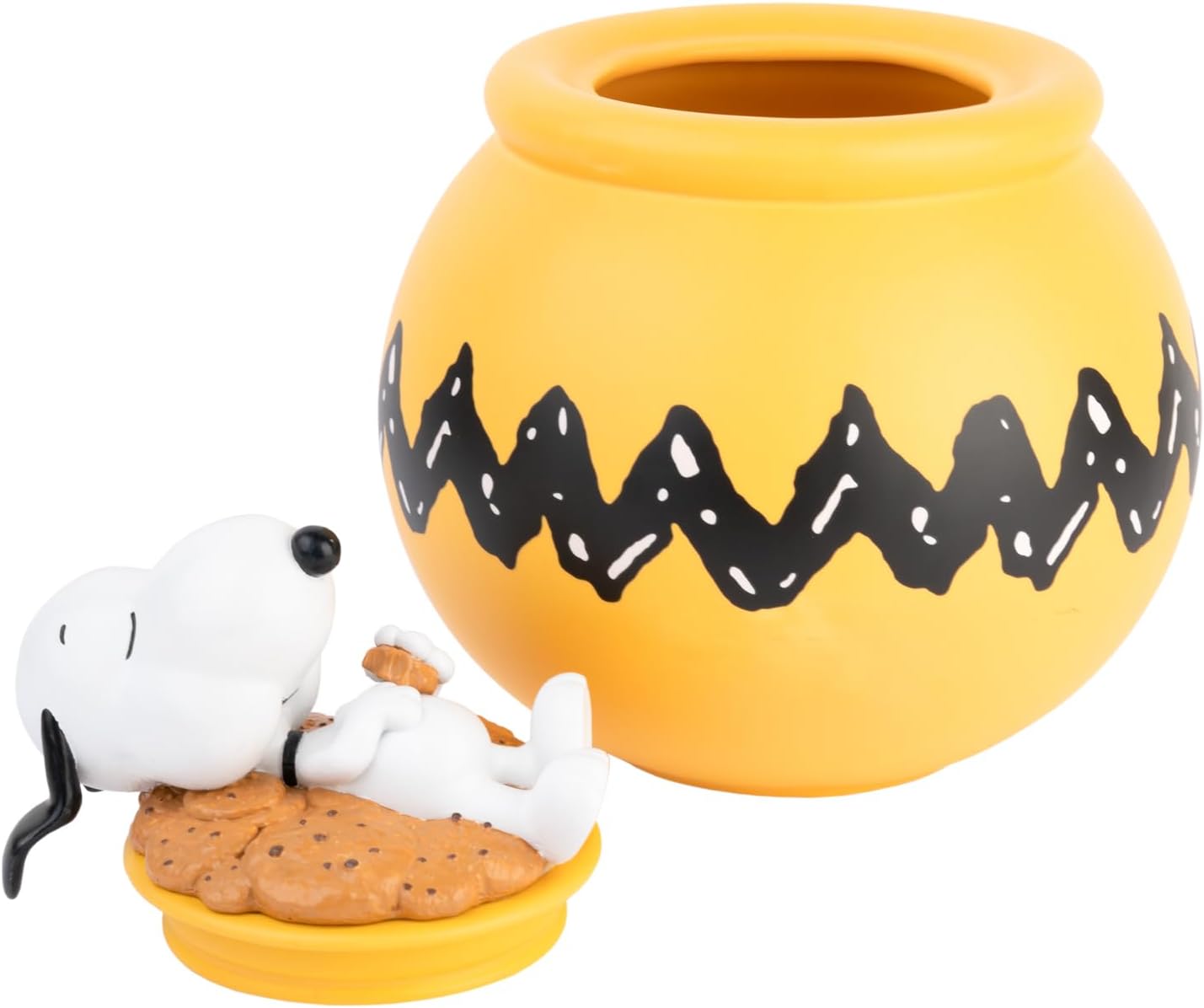 Keksdose Keramik Snoopy mit Deckel 20,5 x 24,6 cm, Gelb
