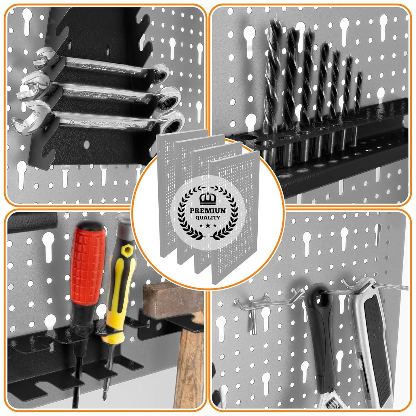 Werkzeugwand-Set mit Haken und Halterungen, Hpth-001 Gris/Negro Fba