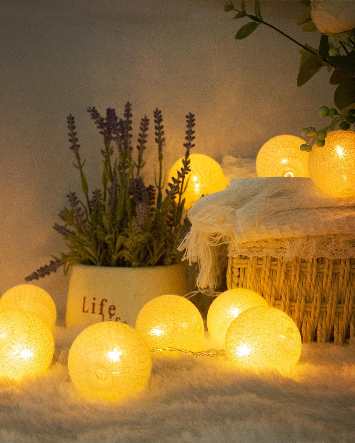 Lichterkette mit 20 LED-Lampions, EU-Version, EU Plug Weiss