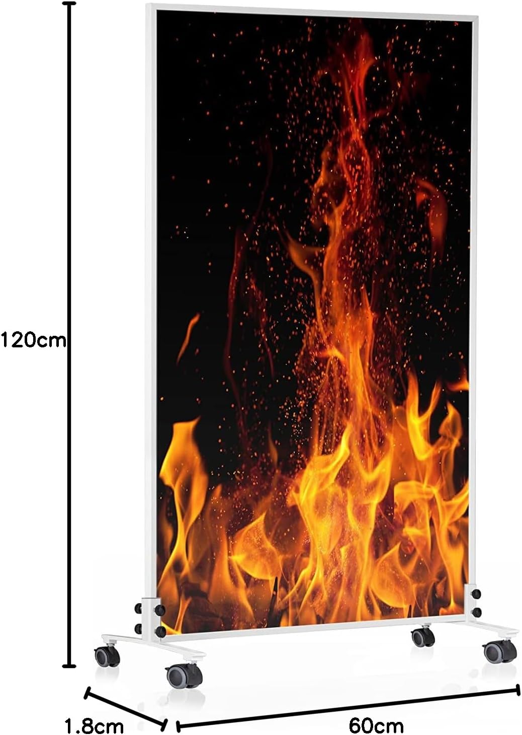 Infrarotheizung ‎P-1200 mit Thermostat und Lagerfeuermotiv, 1200 W Flammen