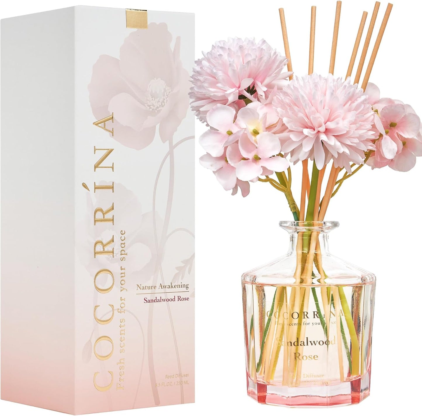 Raumduft Diffuser mit Duftstäbchen, Sandelholz Rose