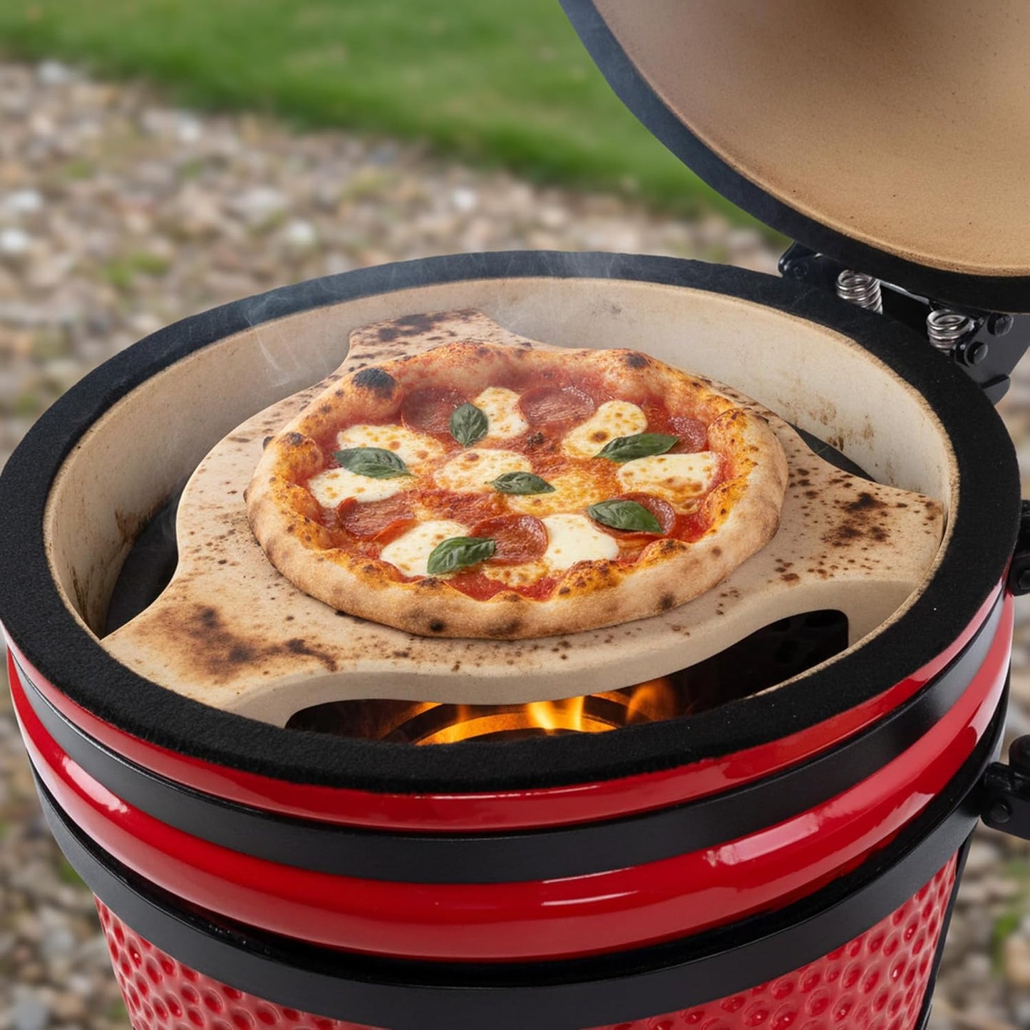Deflektor- und Pizzastein für Kamado Keramikgrill