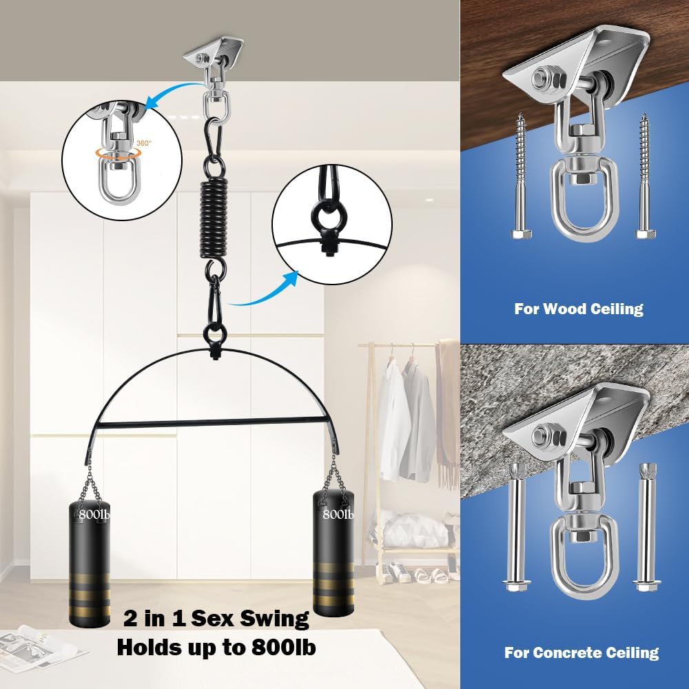 Enhanced 360° Sexschaukel mit Bondage-Riemen