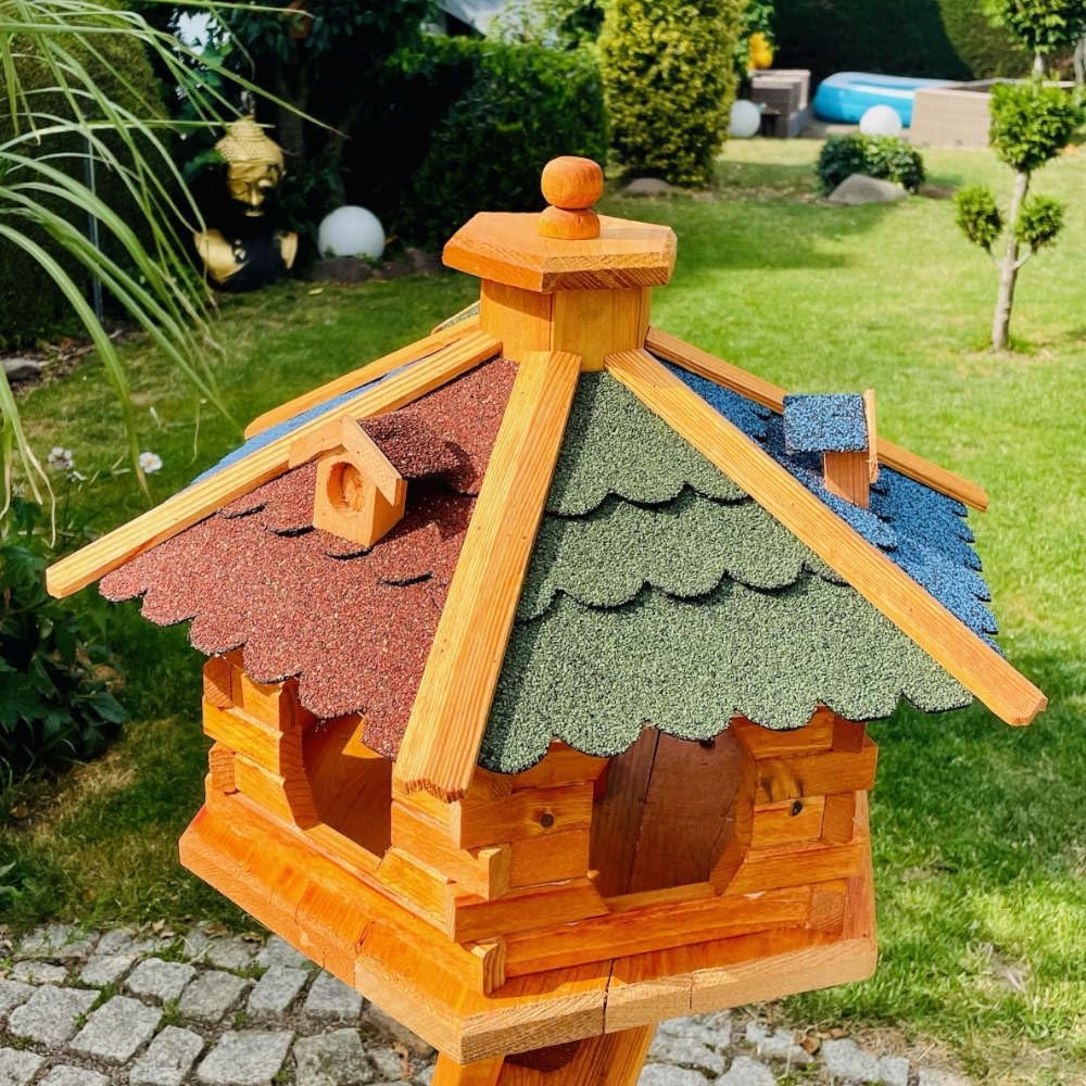 Sechseck-Vogelhaus XL ohne Ständer, Größe XL ohne Ständer Bunt - Braun