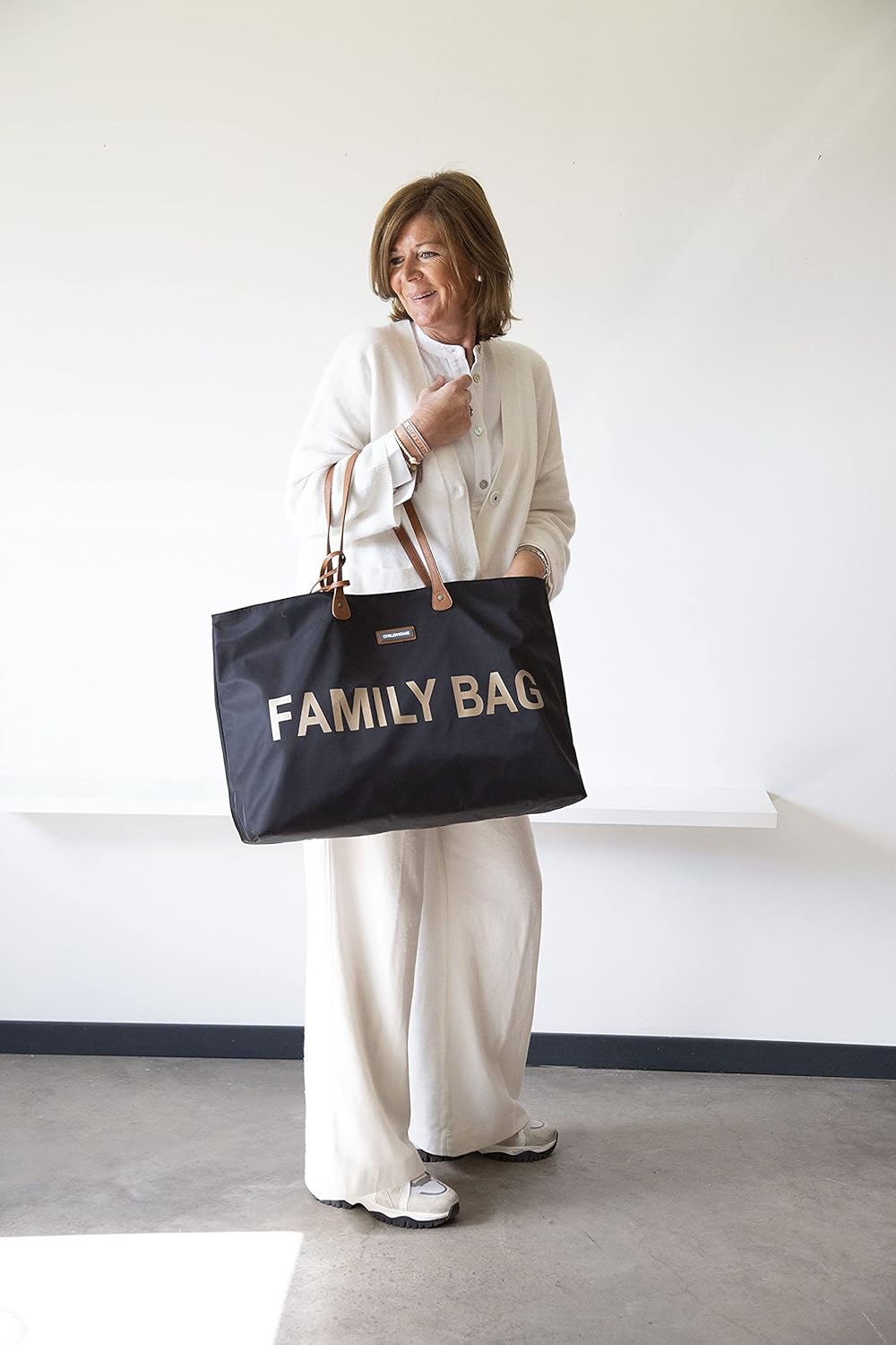 Wickeltasche Family Bag, Schwarz/Gold