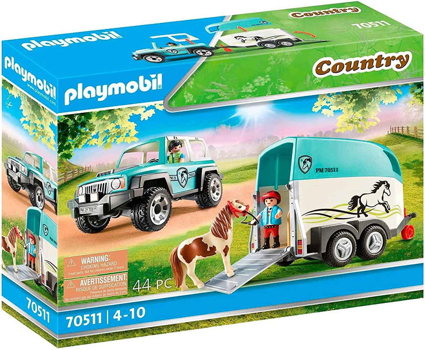 70511 Country PKW mit Ponyanhänger, Konstruktionsspielzeug