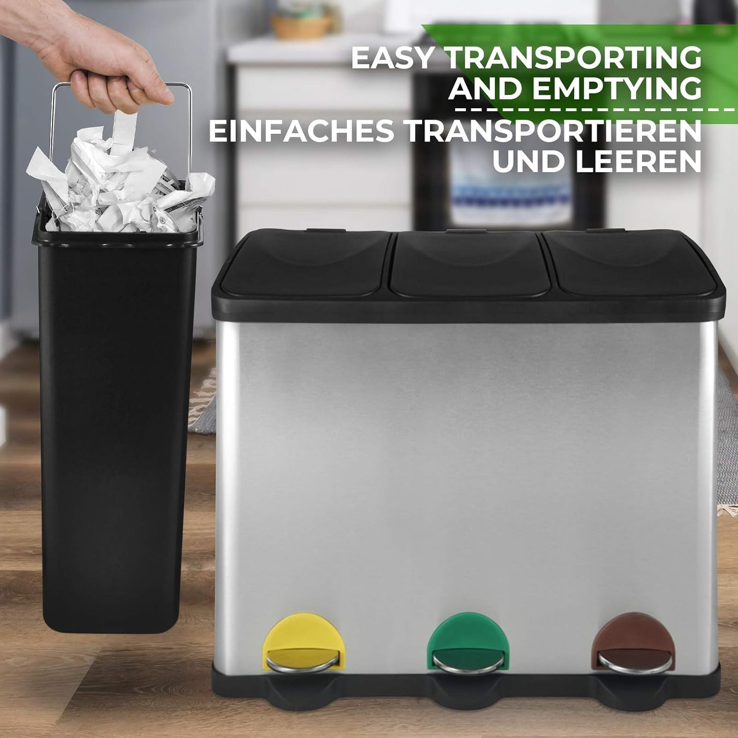 Mültrennsystem, 60 Liter (3 x 20L)