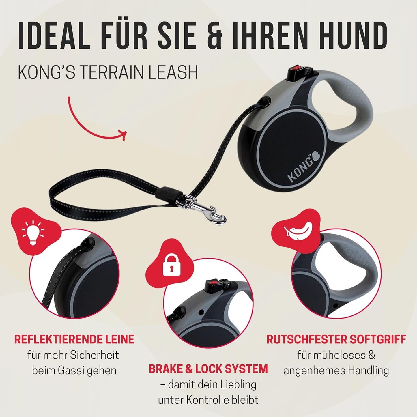 Hundeleine mit Break & Lock System, Terrain S (bis 20 kg) Blue