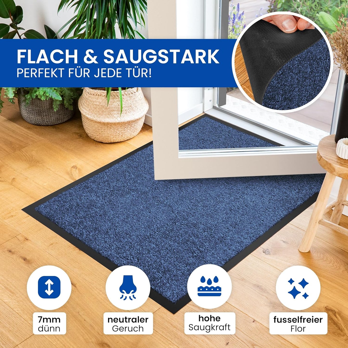 Schmutzfangmatte, 60x80 Blau