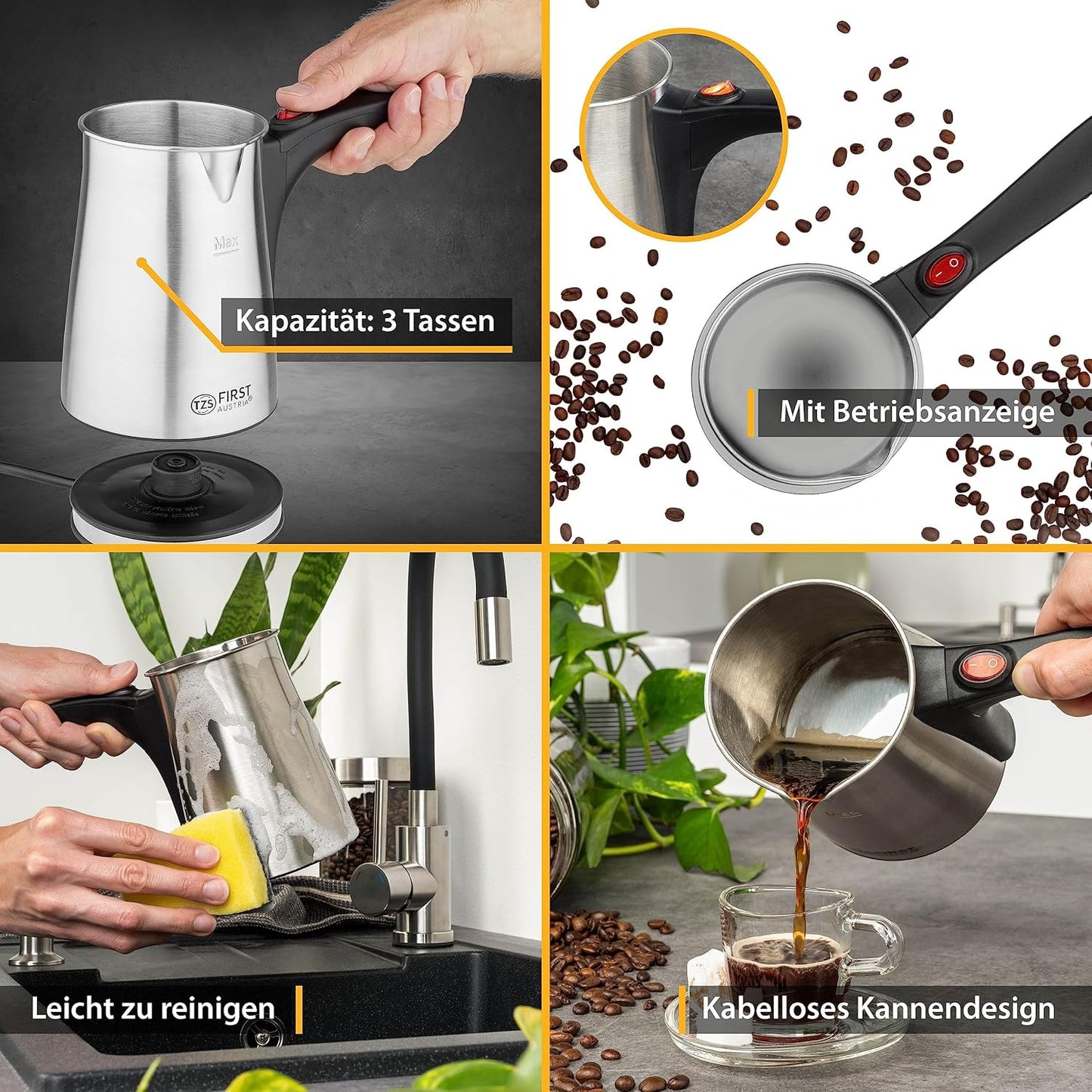 Elektrischer Türkischer Kaffeekocher, Klassisch | 3 Tassen