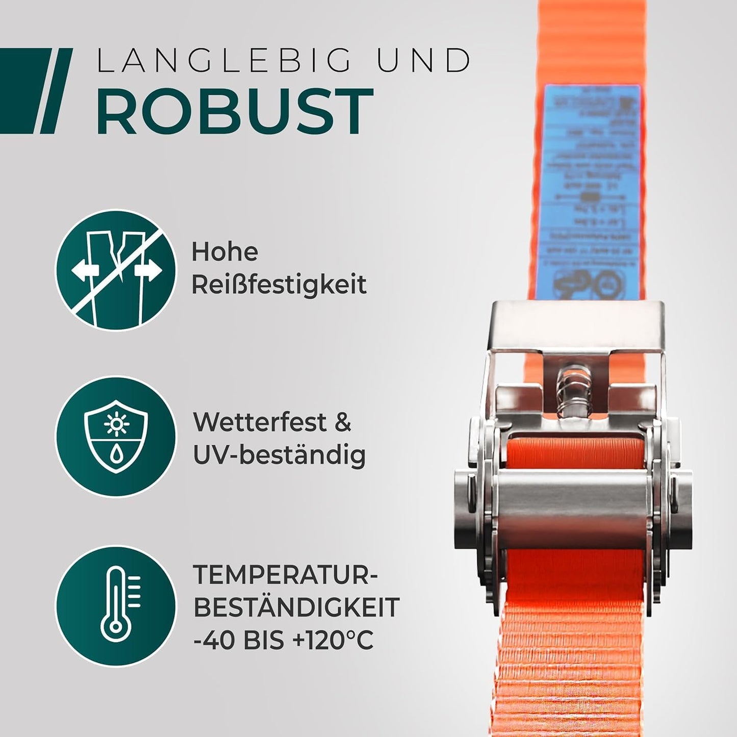 4 x Spanngurte, Ohne Haken 4M