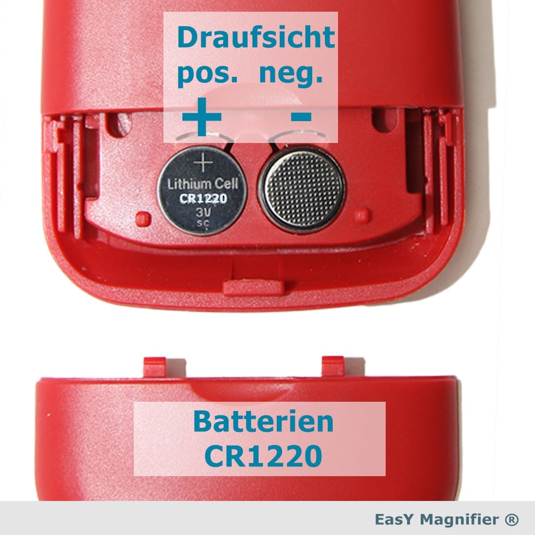 Beleuchtete Leselupe mit LED-Licht, Sedona Red