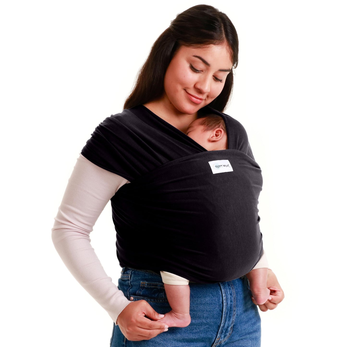 Babytragetuch für Neugeborene, Poly-Spandex Blend Black