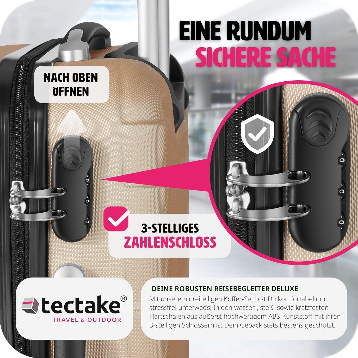 800518 - Reisekofferset 3-teilig, Champagner