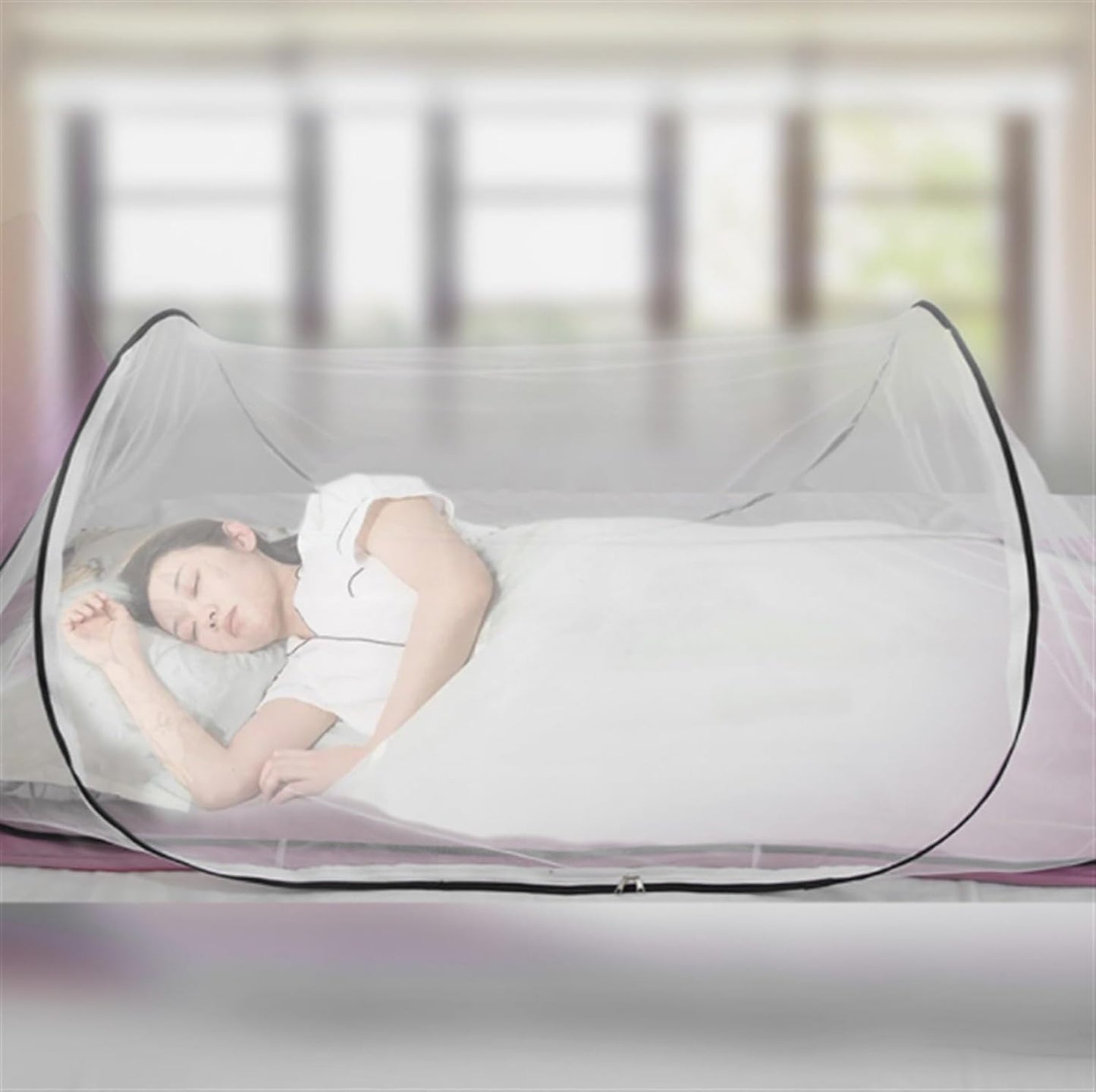Ultraleichtes Pop-Up-Moskitonetz für Camping, 35*33cm Schwarz