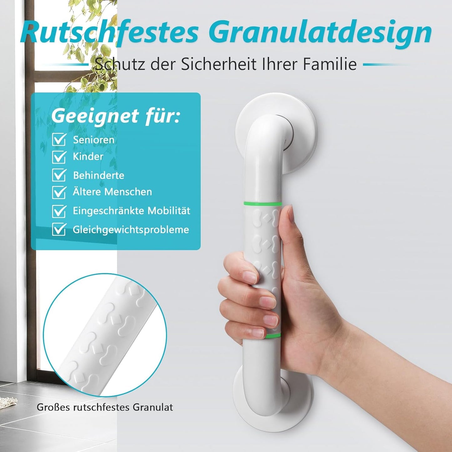 Duschhandlauf-Set für Senioren, 2 Stück, 2 x 30 cm