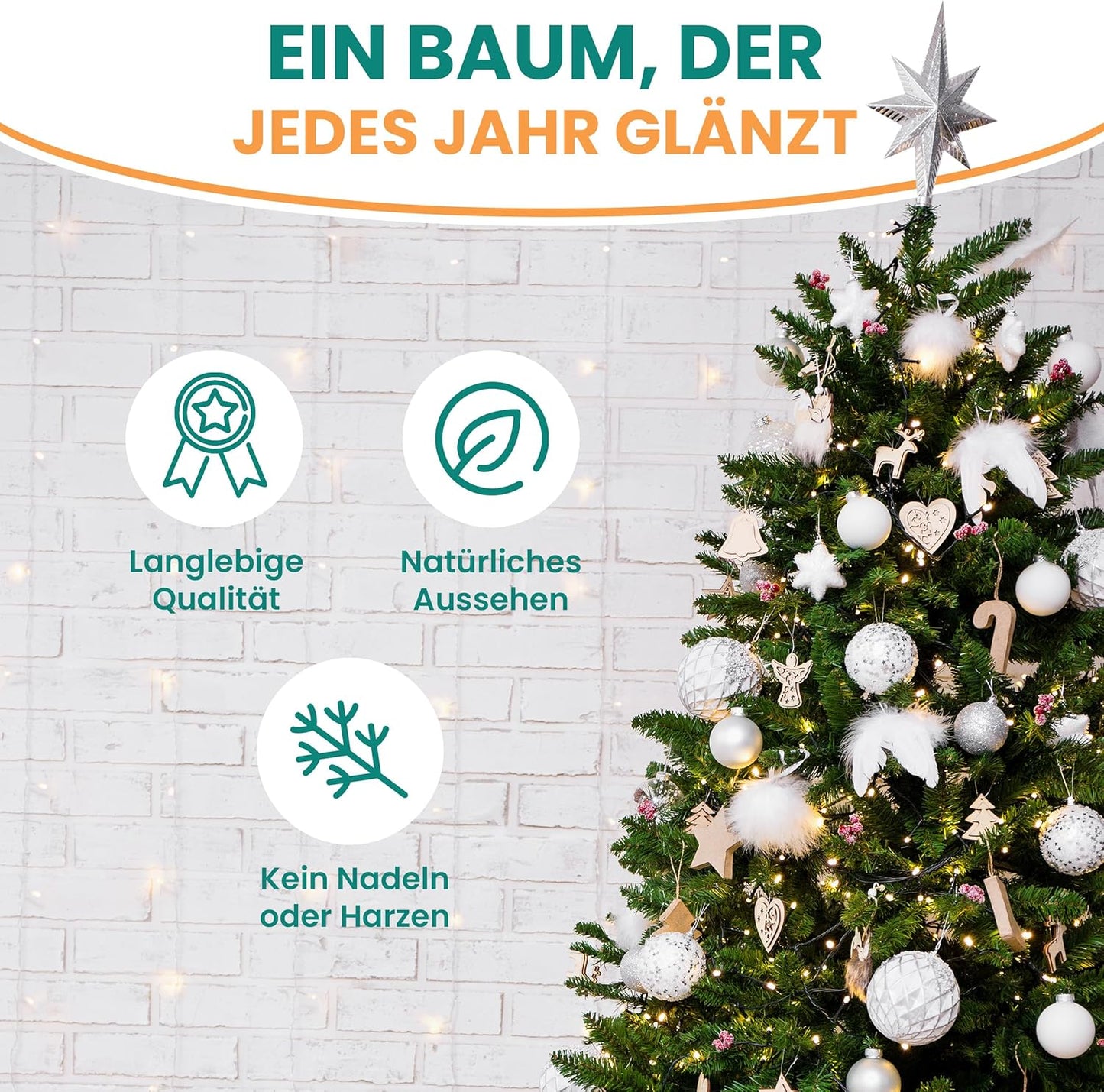 Künstlicher Weihnachtsbaum BonTree Fichte 210 cm, Baum 210 cm