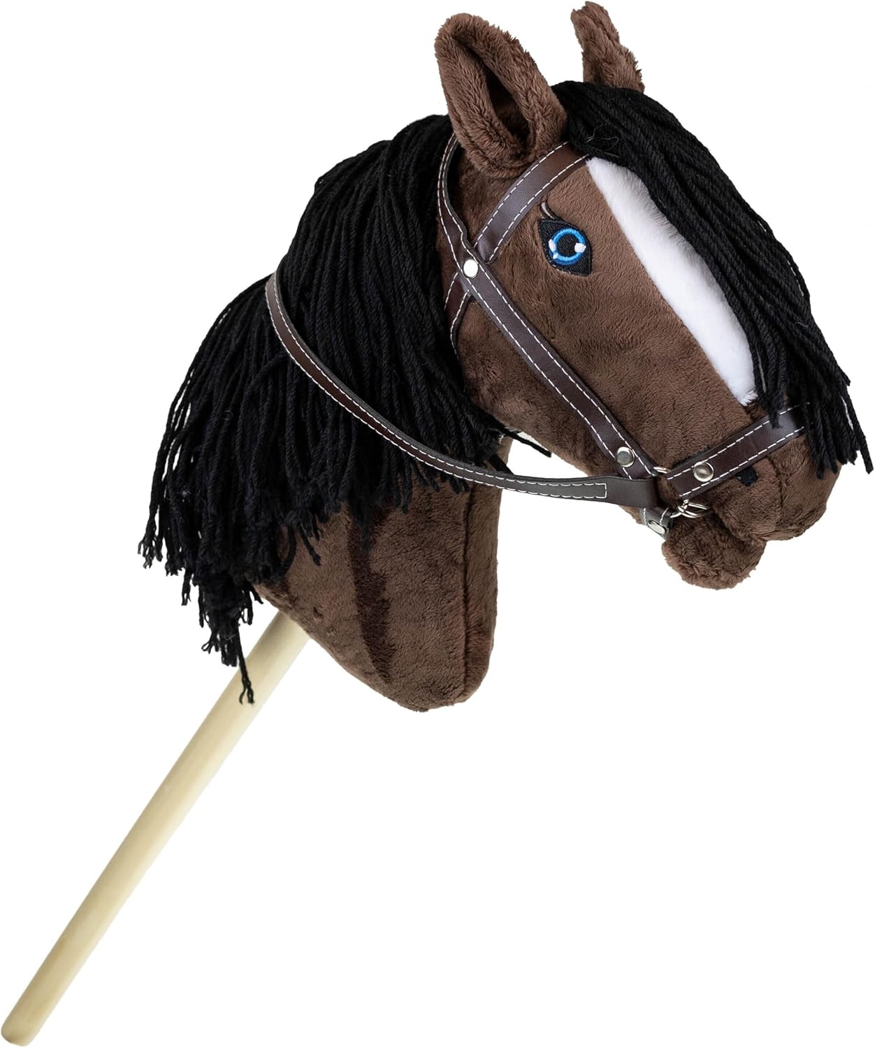 Hobby Horse Steckenpferd RL24 aus Plüsch mit Holzstock, Pferd (Braun)