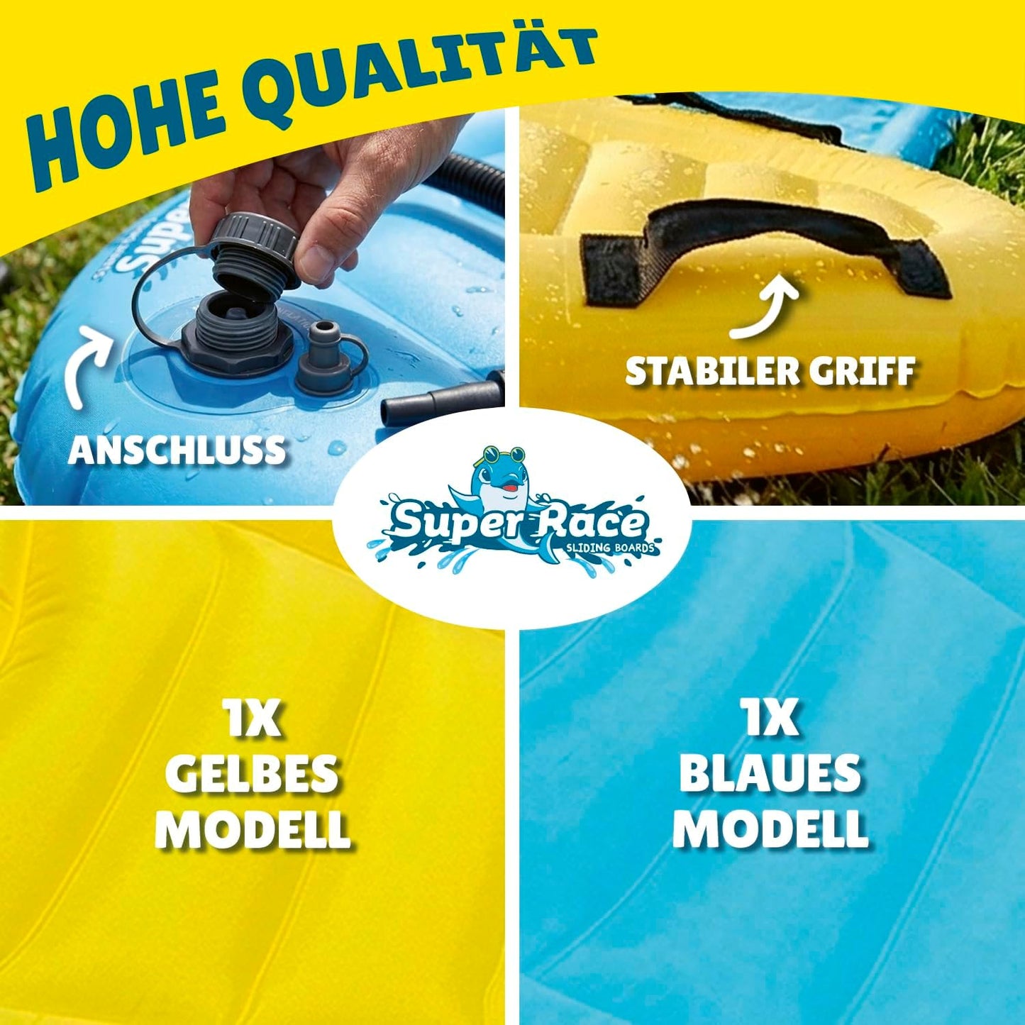 2er-Set Aufblasbare Bodyboards für Kinder, Bodyboards