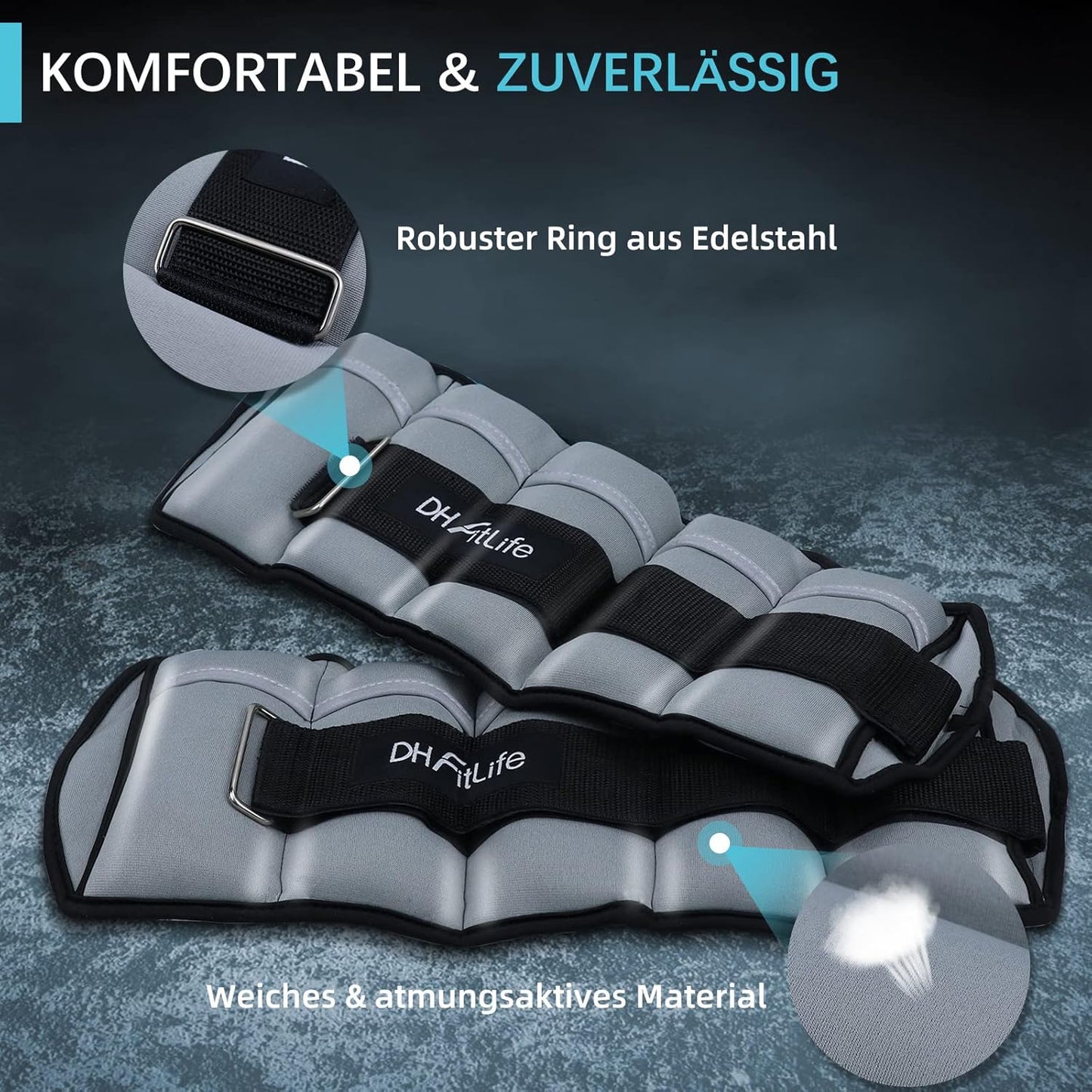 Verstellbare Fussgelenk-Gewichtsmanschetten 2er-Set, 4,5KG X 2