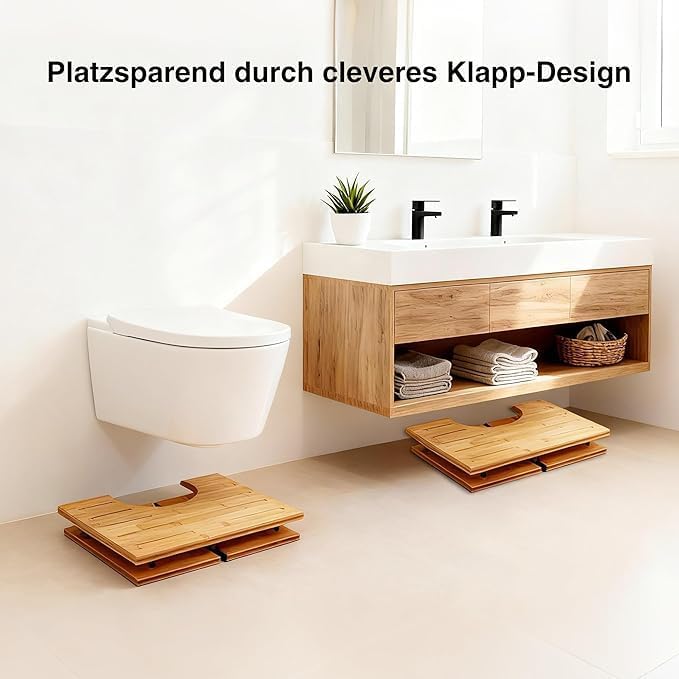 Klappbarer Toilettenhocker, Faltbares Modell 21,5cm H