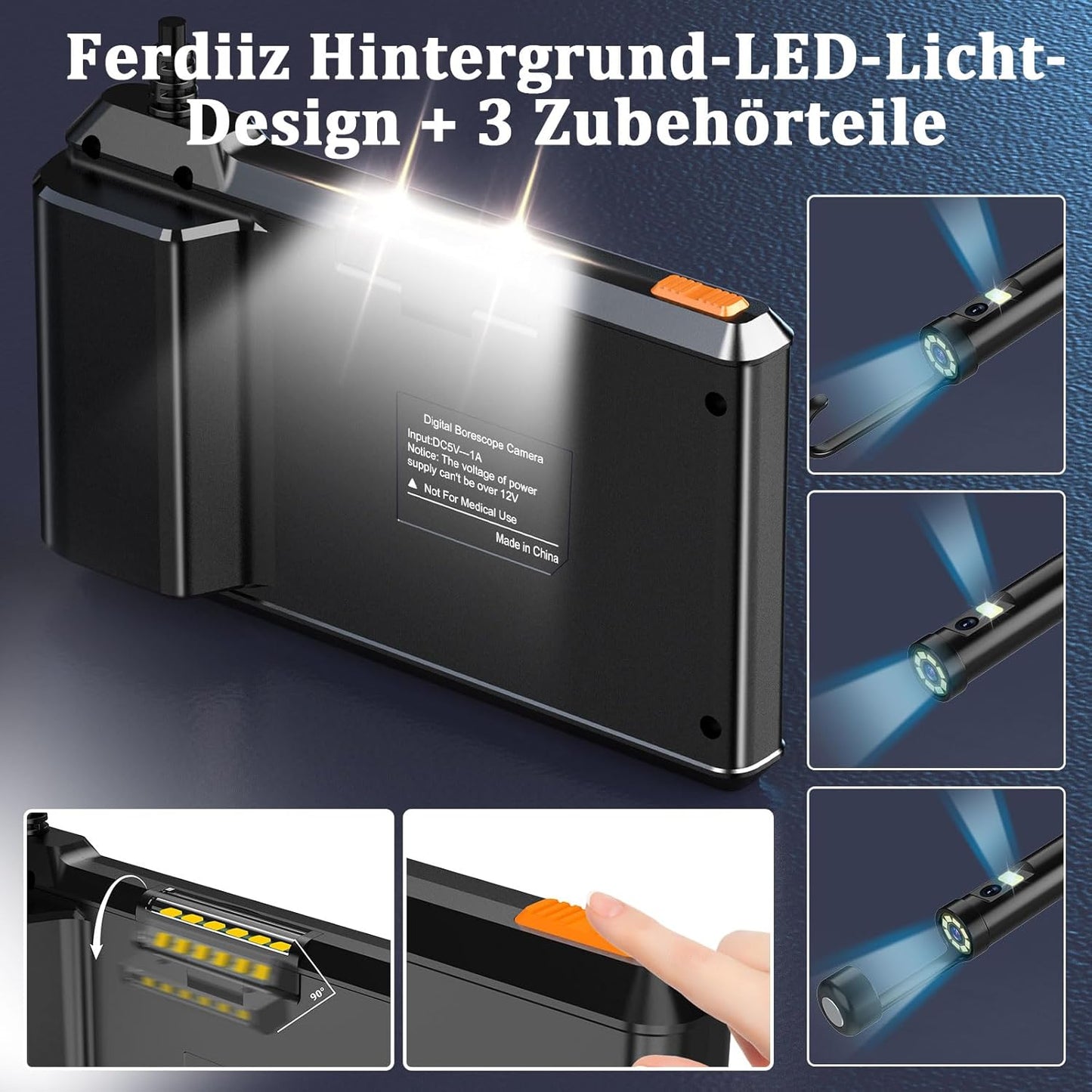 Endoskopkamera mit Licht, P430-5M-Dual Lens