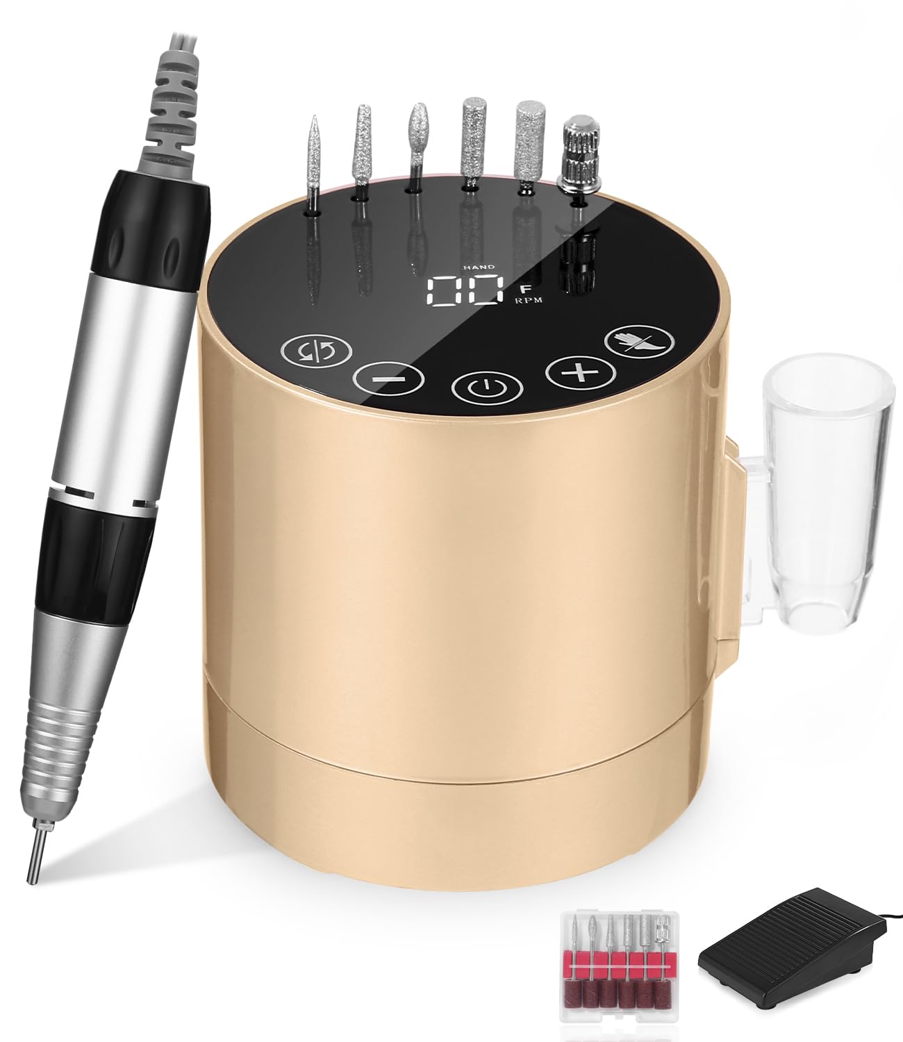 Professioneller Nagelfräser mit LCD-Display, Goldene