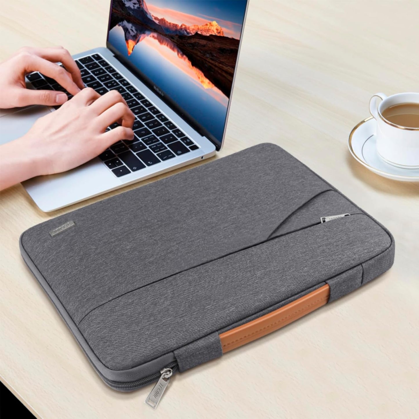 Wasserdichte Laptoptasche, 14 Zoll/MacBook Air 15 M3 M2 / Dunkelgrau