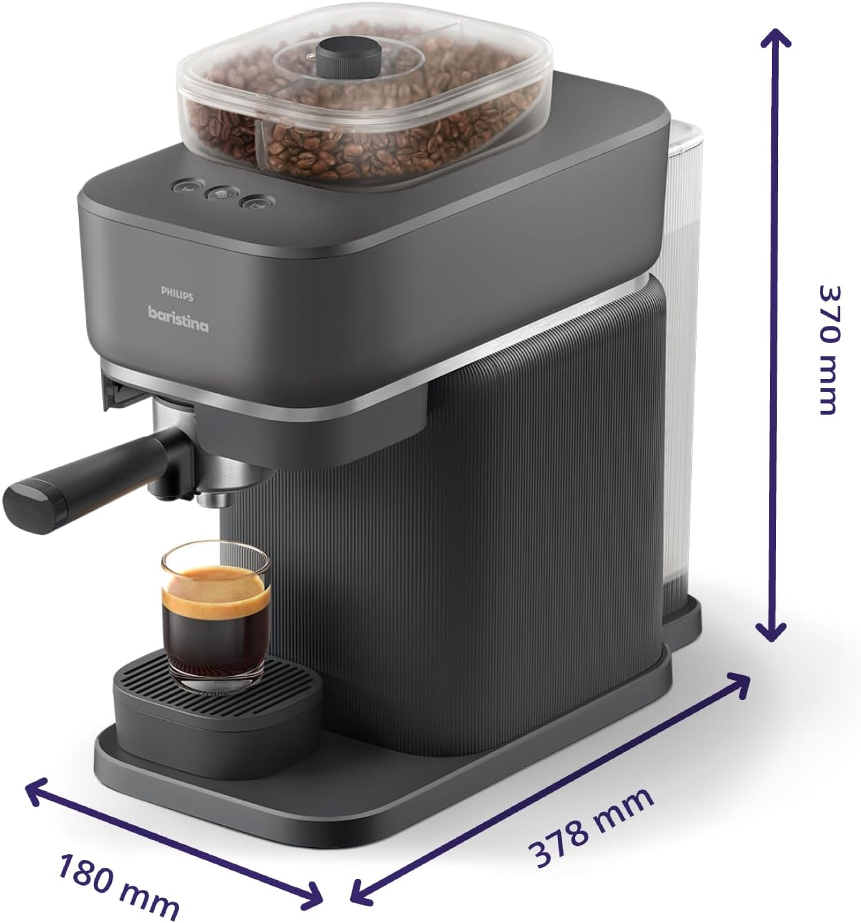 Baristina Espressomaschine mit Bean-Swap & Dual-Bohnenbehälter, BAR320/60