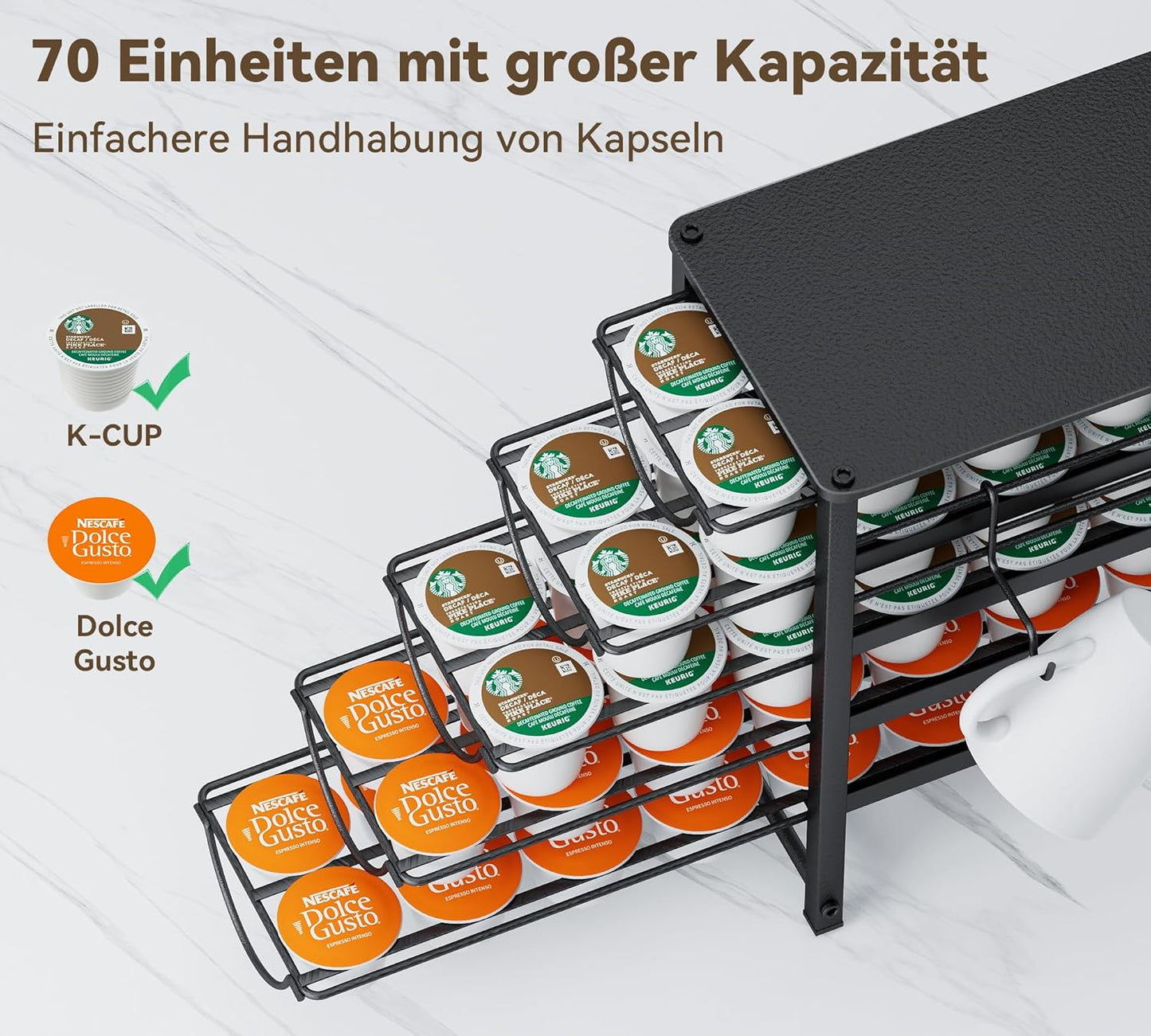 Kapselhalter für Dolce Gusto, 70 Kaffeekapseln