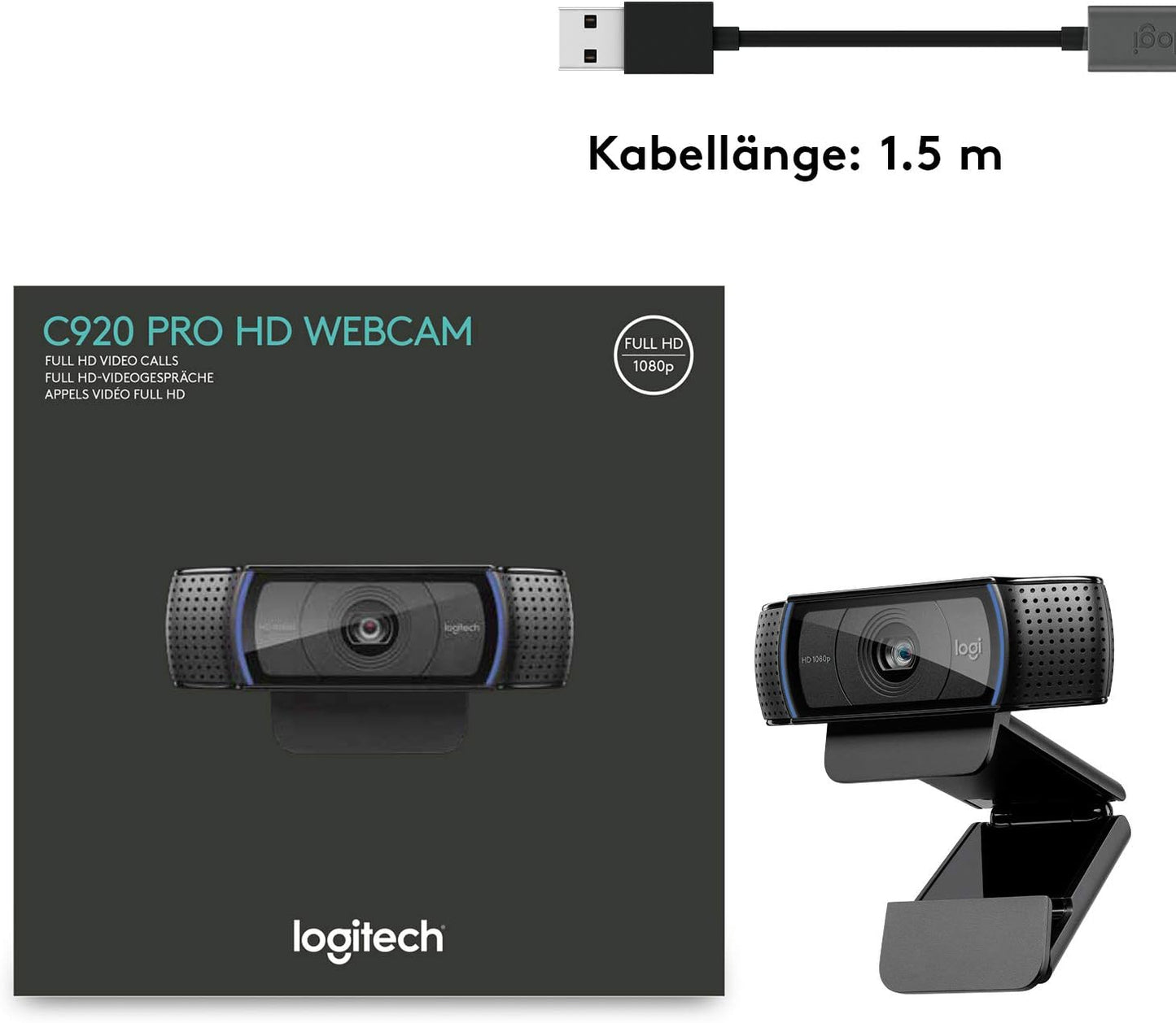 HD Pro Webcam C920 mit Autofokus, Webcam